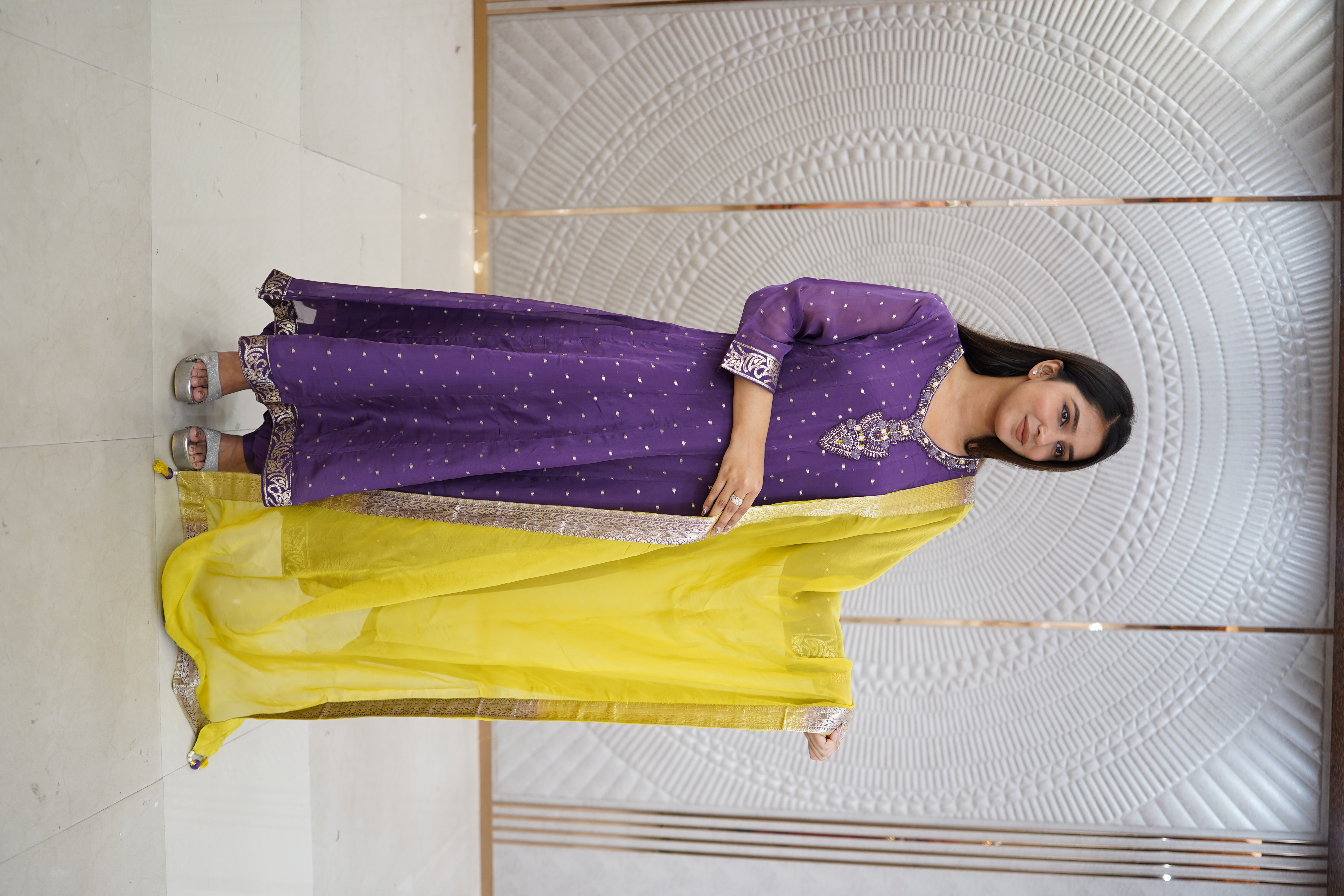 Traditional Purple Anarkali Suit