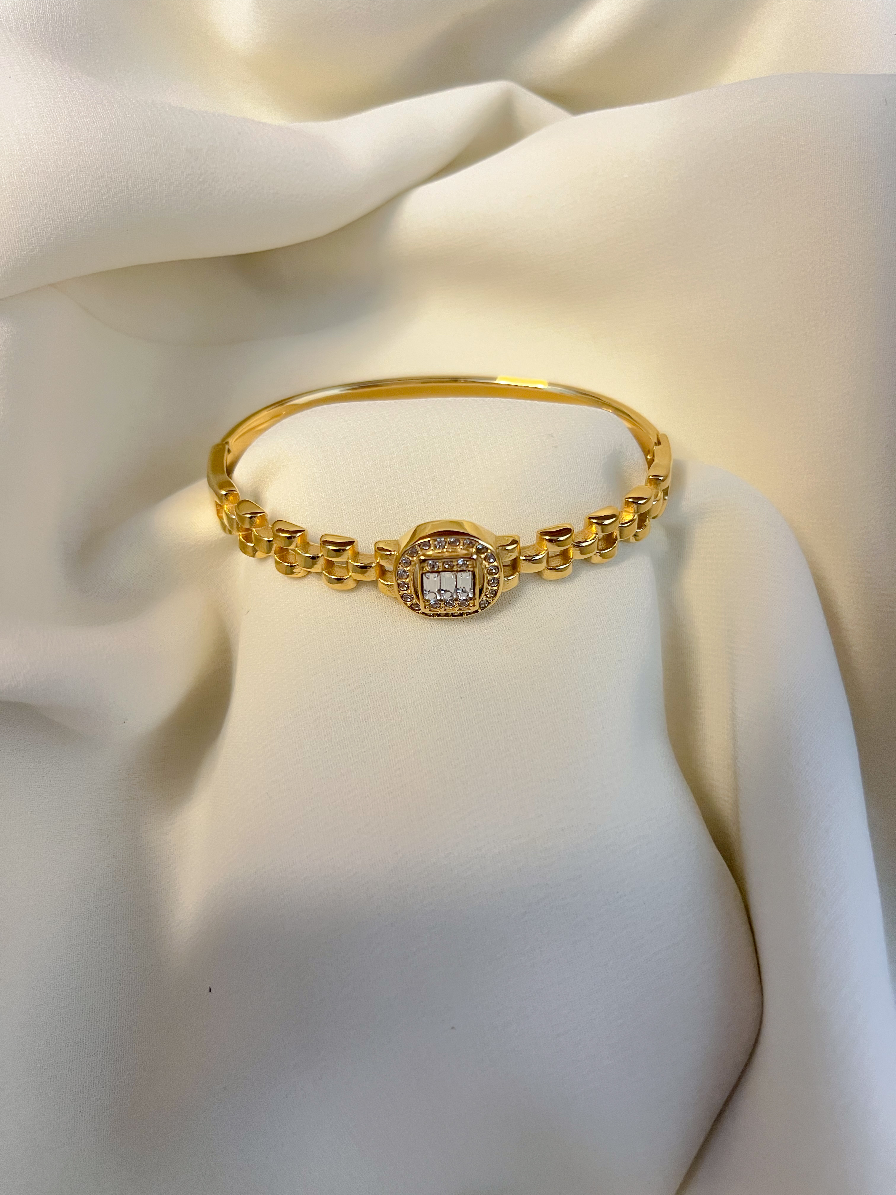 Diamond watch bangle