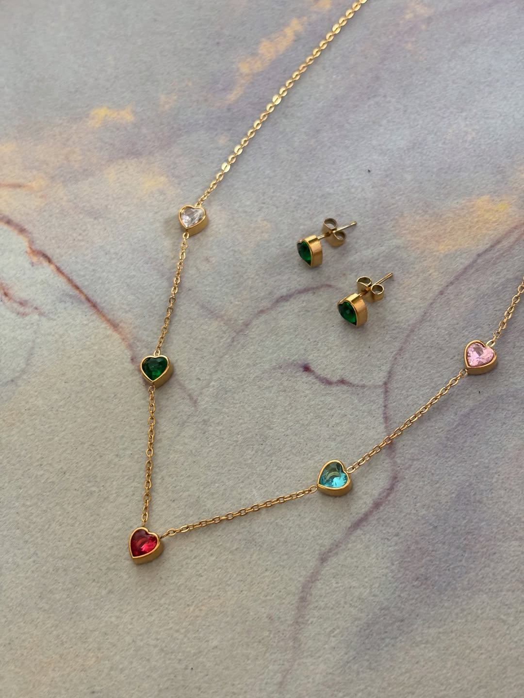 Sweat Heart Necklace with Earrings 