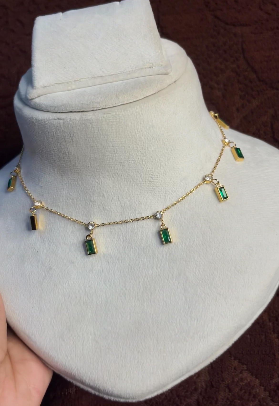Green drop Necklace 