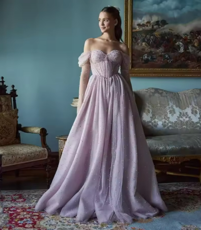 Elegant Off-Shoulder Evening Gown