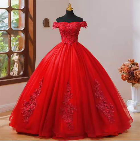 Elegant Red Ball Gown