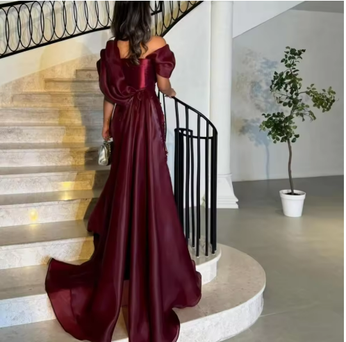 Elegant Burgundy Evening Gown