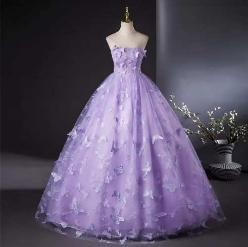 Elegant Lavender Ball Gown