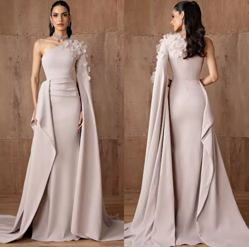 Elegant One-Shoulder Evening Gown