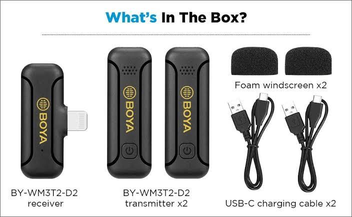 Boya WM3 T2 D2 Dual Collar Wireless Microphone For iPhone price in Islamabad