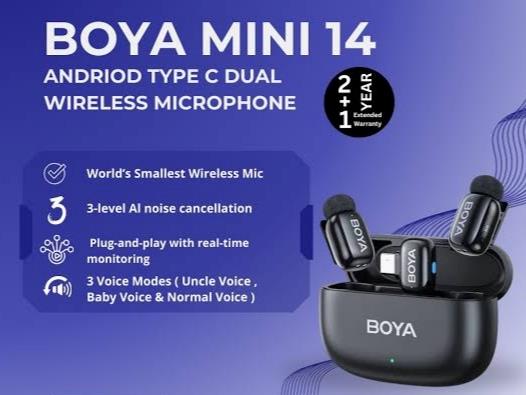 BOYA Mini 14 Dual Wireless Mic Type C Price in Islamabad