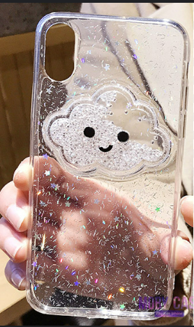 Clear Glitter Cloud Phone Case