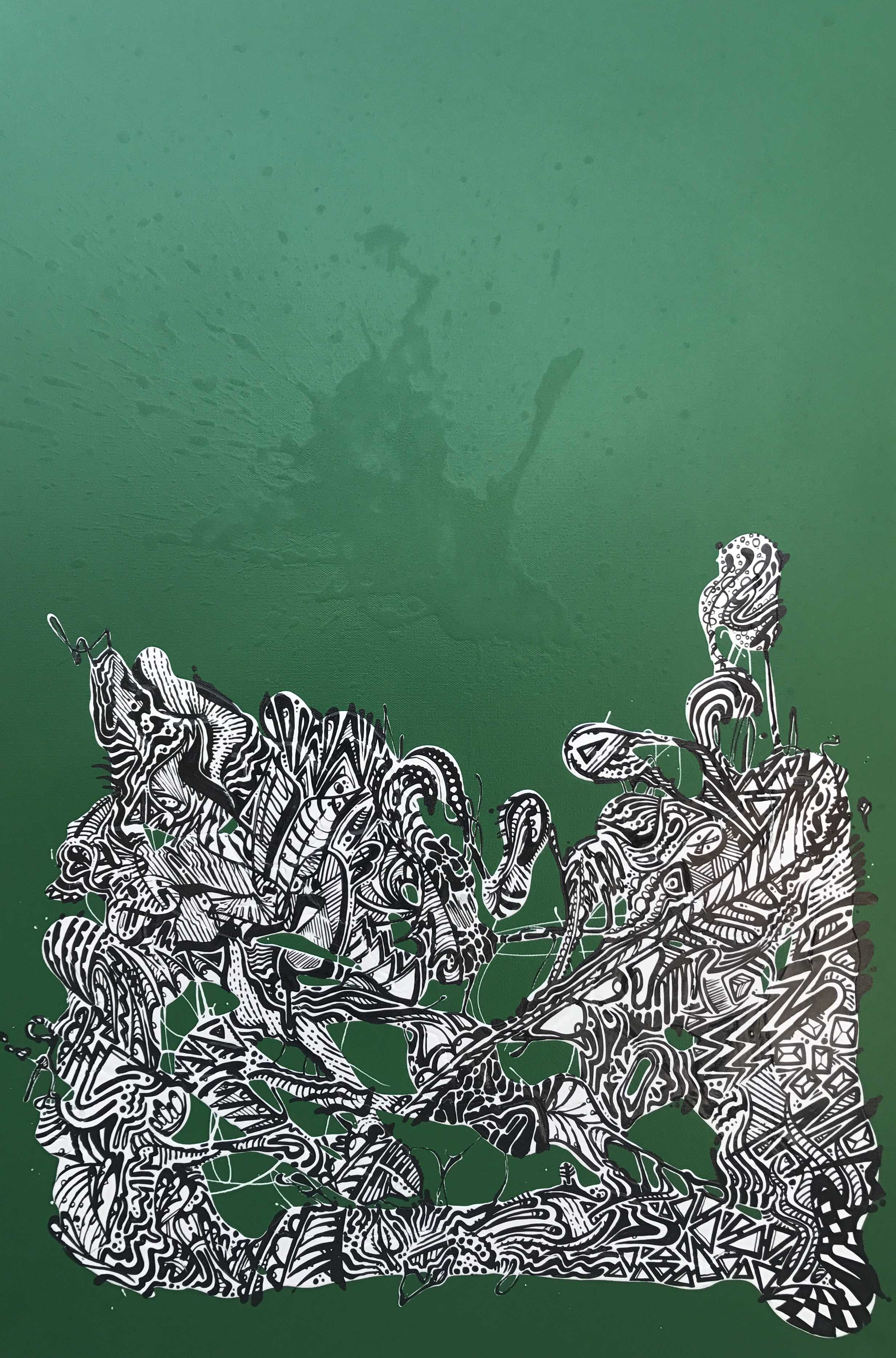 Jade Abstract Graffiti Art Print