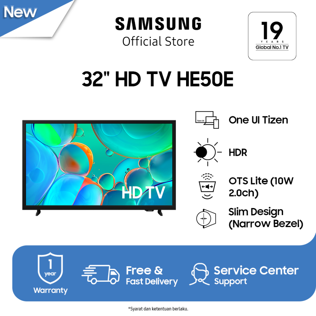 SAMSUNG Smart TV 32 Inch HD UA32HE50EFKLXD | Hyper Real Engine | Dolby Audio | Slim Design