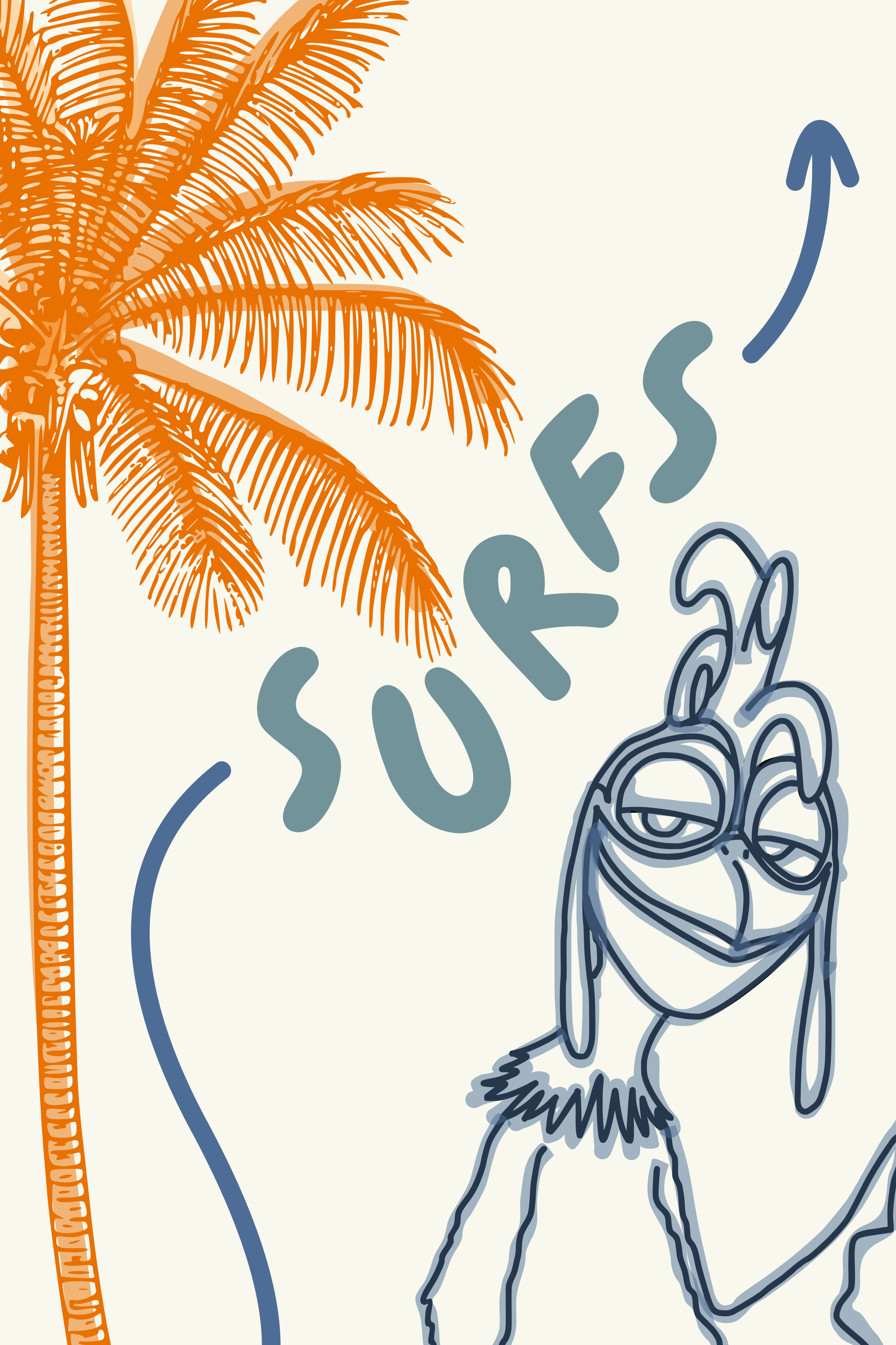 Chicken Joe Surfs Up Print