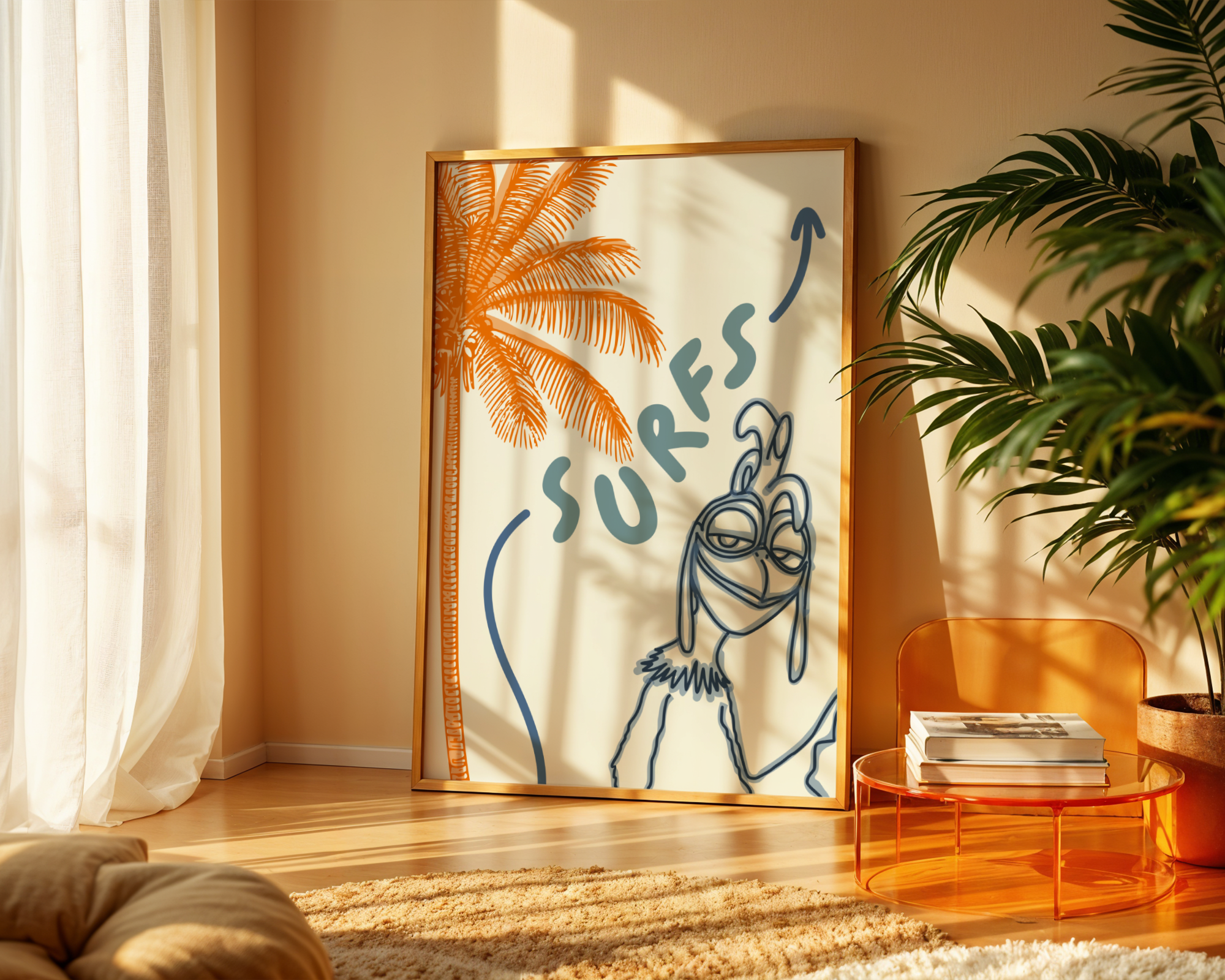 Chicken Joe Surfs Up Print