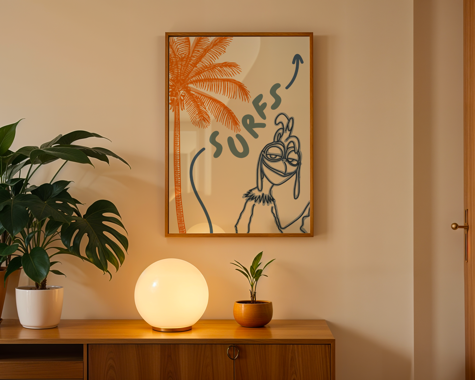 Chicken Joe Surfs Up Print