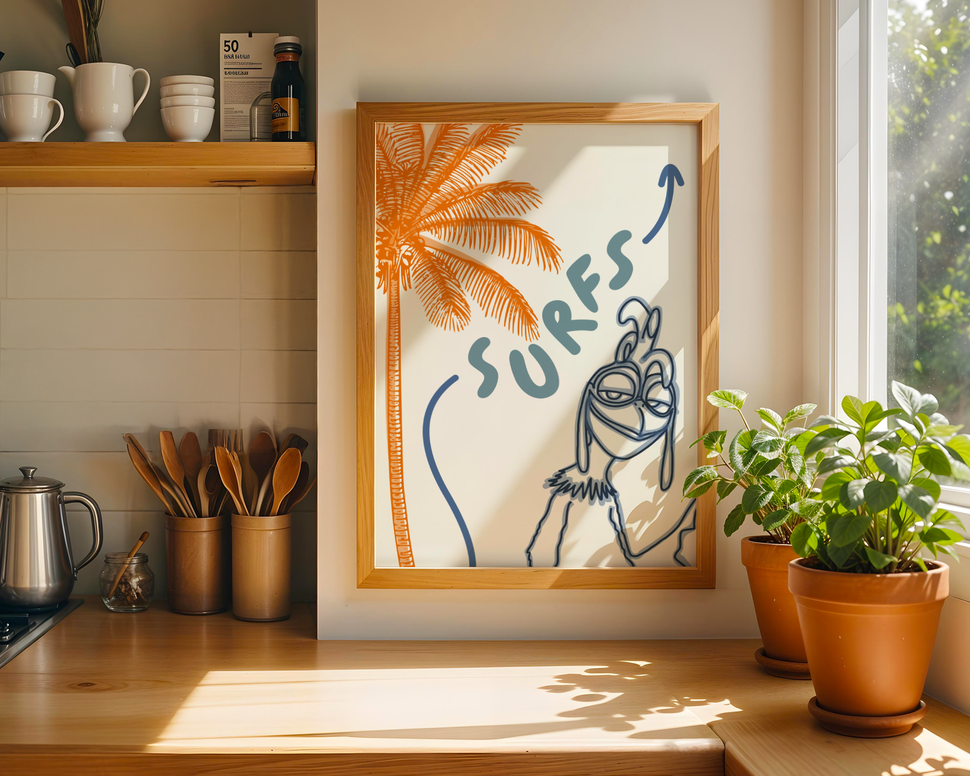 Chicken Joe Surfs Up Print