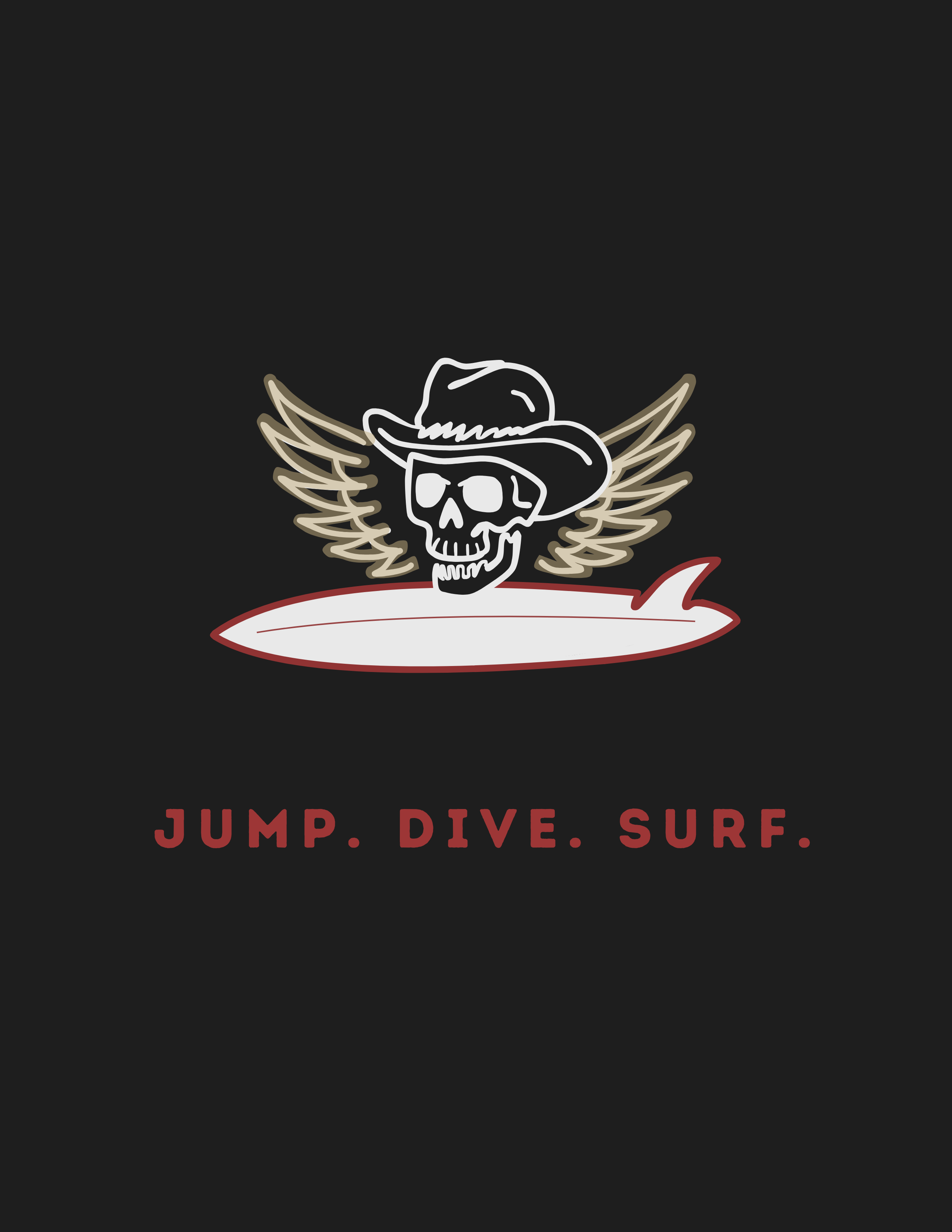 Jump. Dive. Surf. - Kommando Surf Ko Collab Print