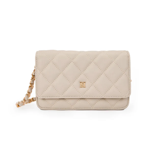LEATHER QUILTED MINI BAG, SAND