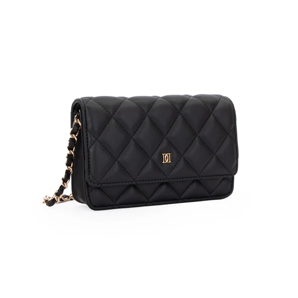 LEATHER QUILTED MINI BAG, BLACK