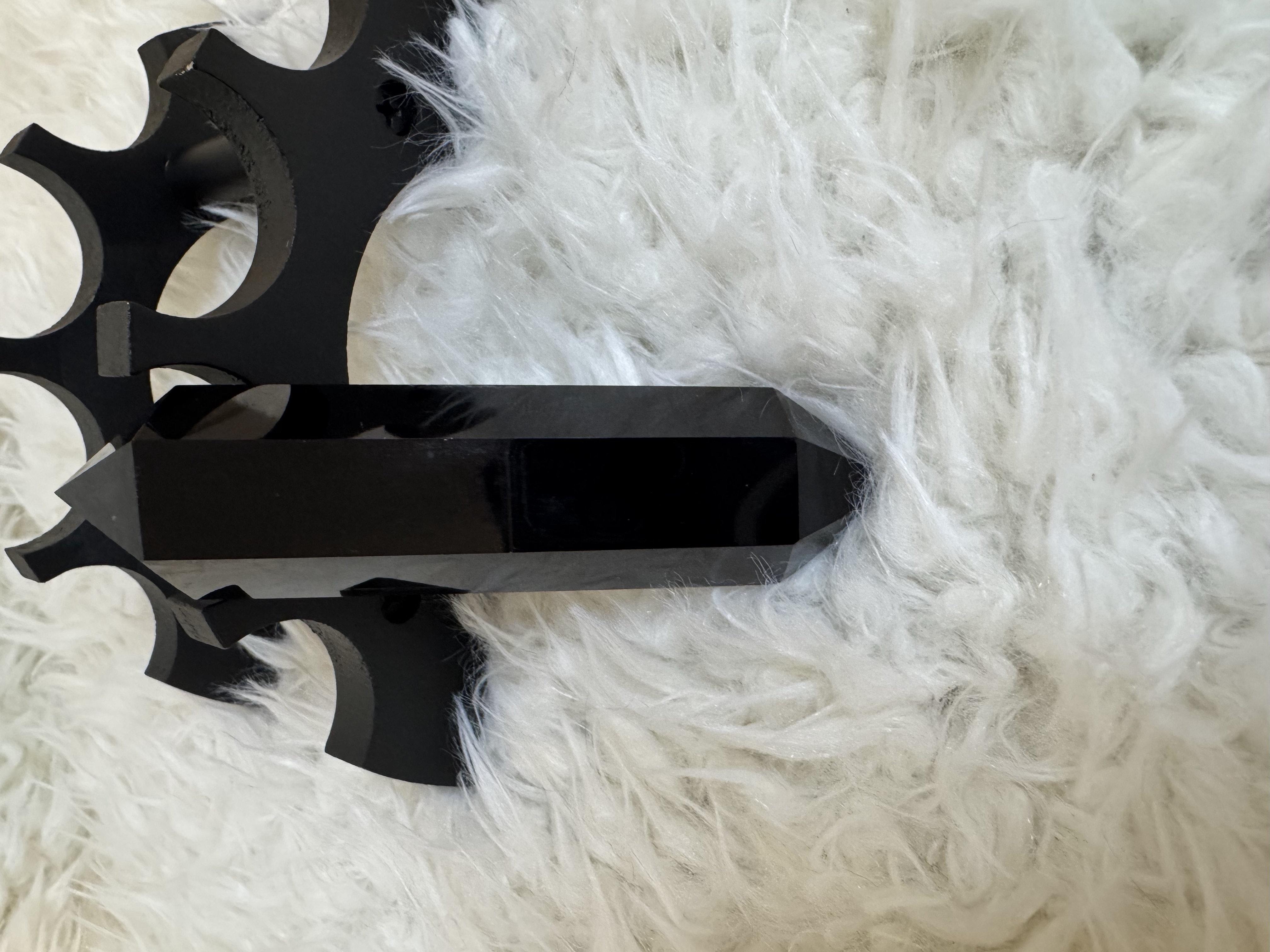 Double Terminated Black Obsidian Protection Wand