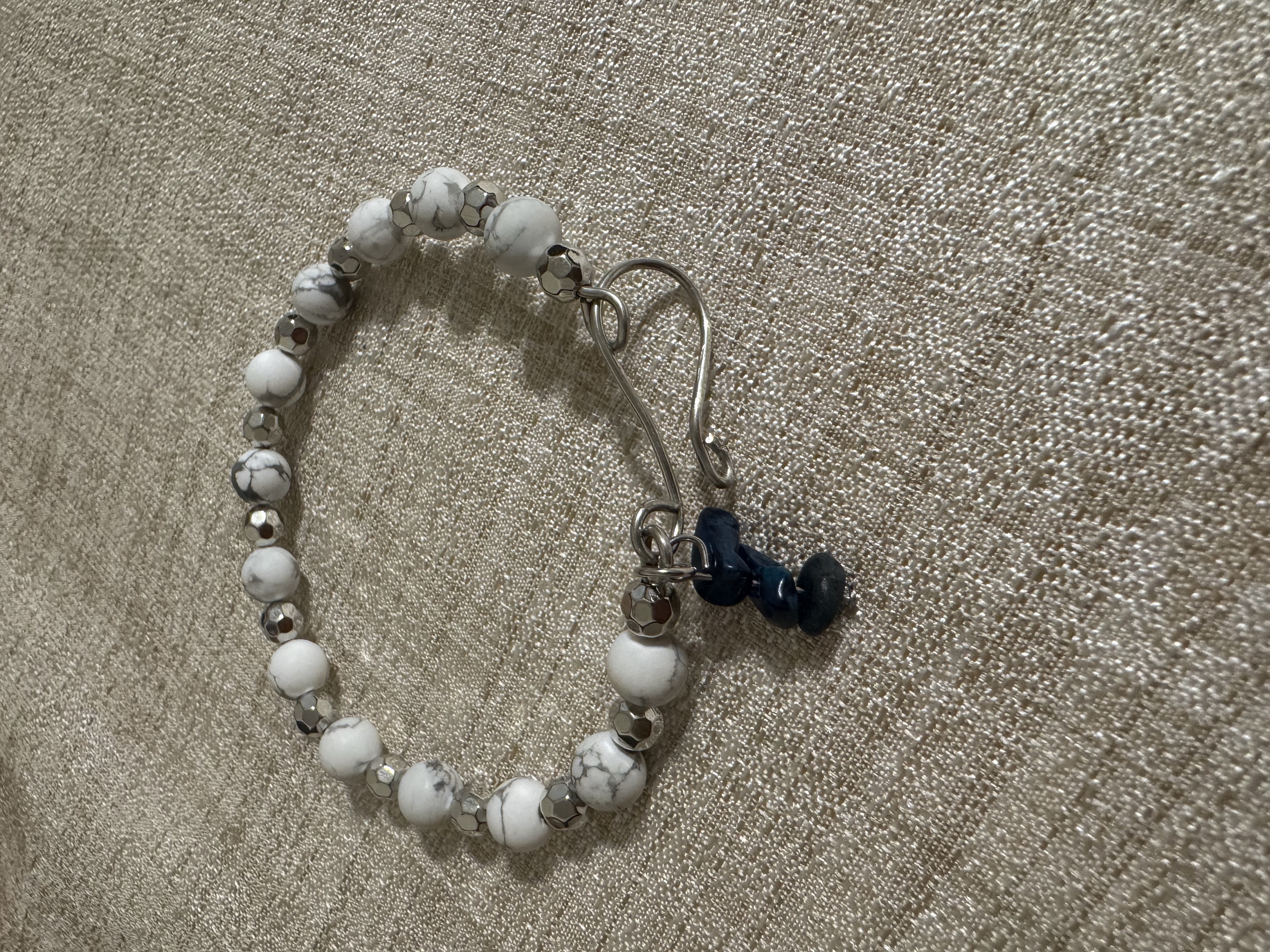 Howlite Semi-Precious Bangle , approximately 8 inches.