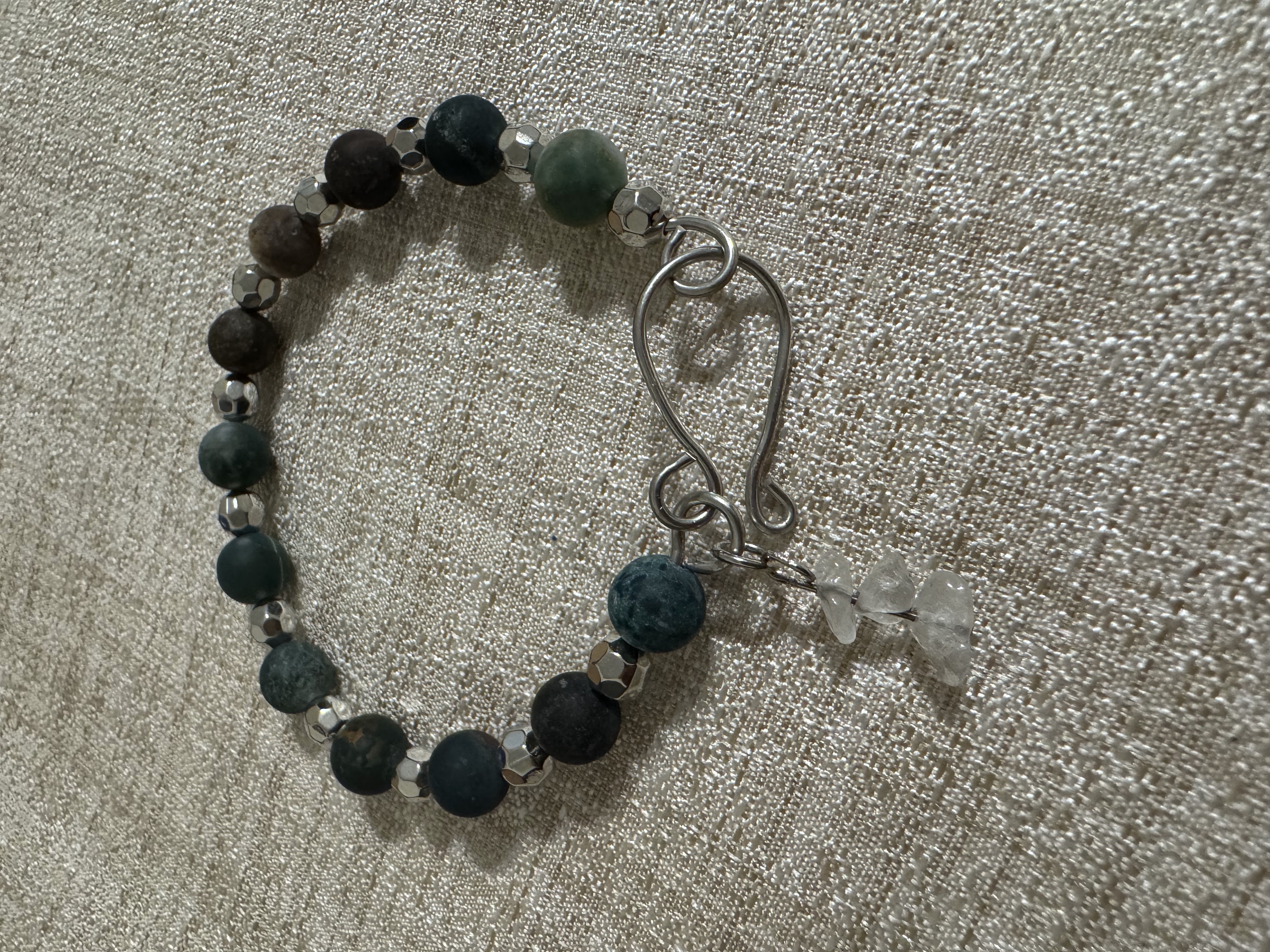 Fancy Jasper Semi-Precious Bangle - 7.5 inches