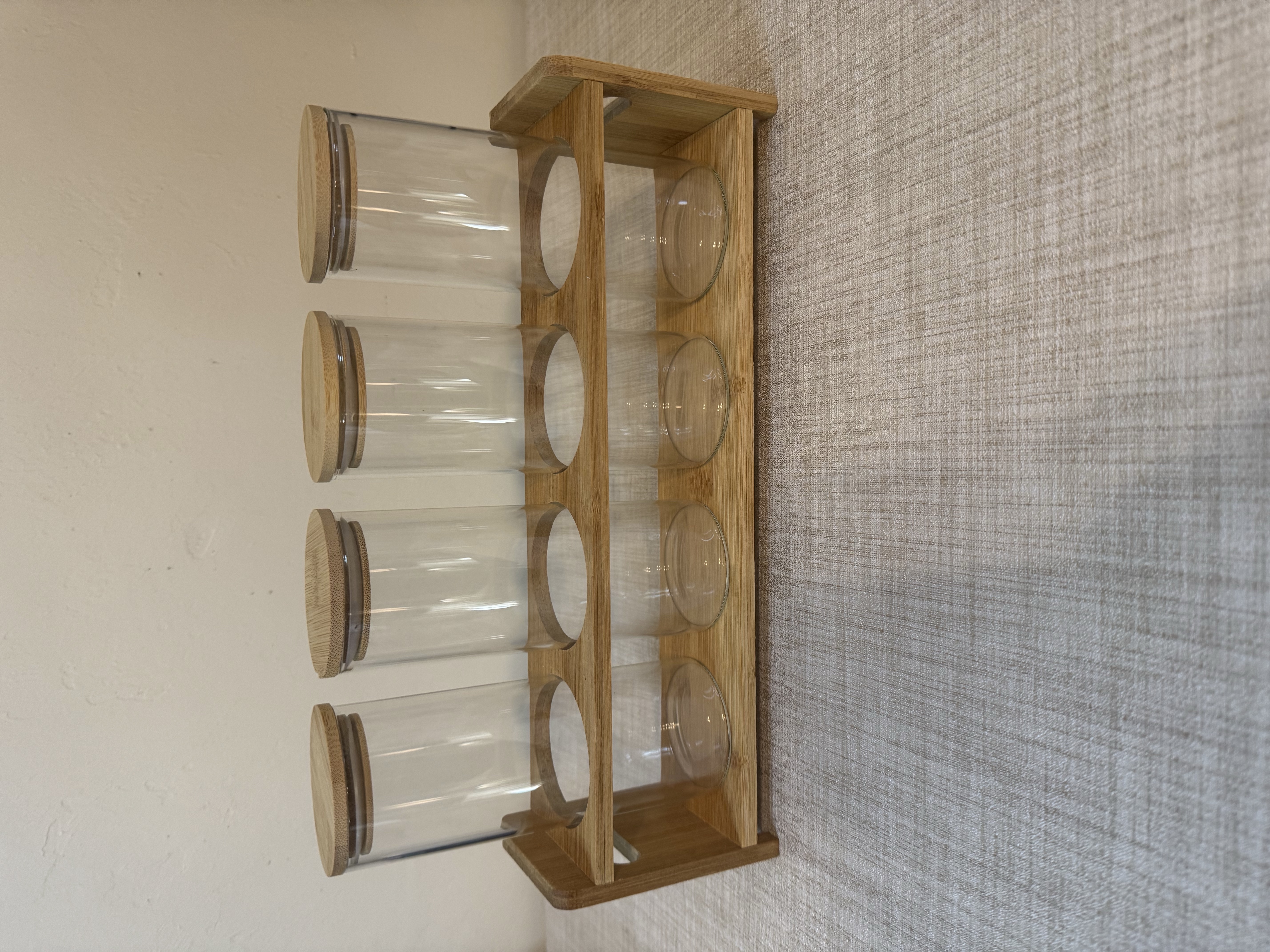 Customized Laser Engraved Glass Canister Set With Display