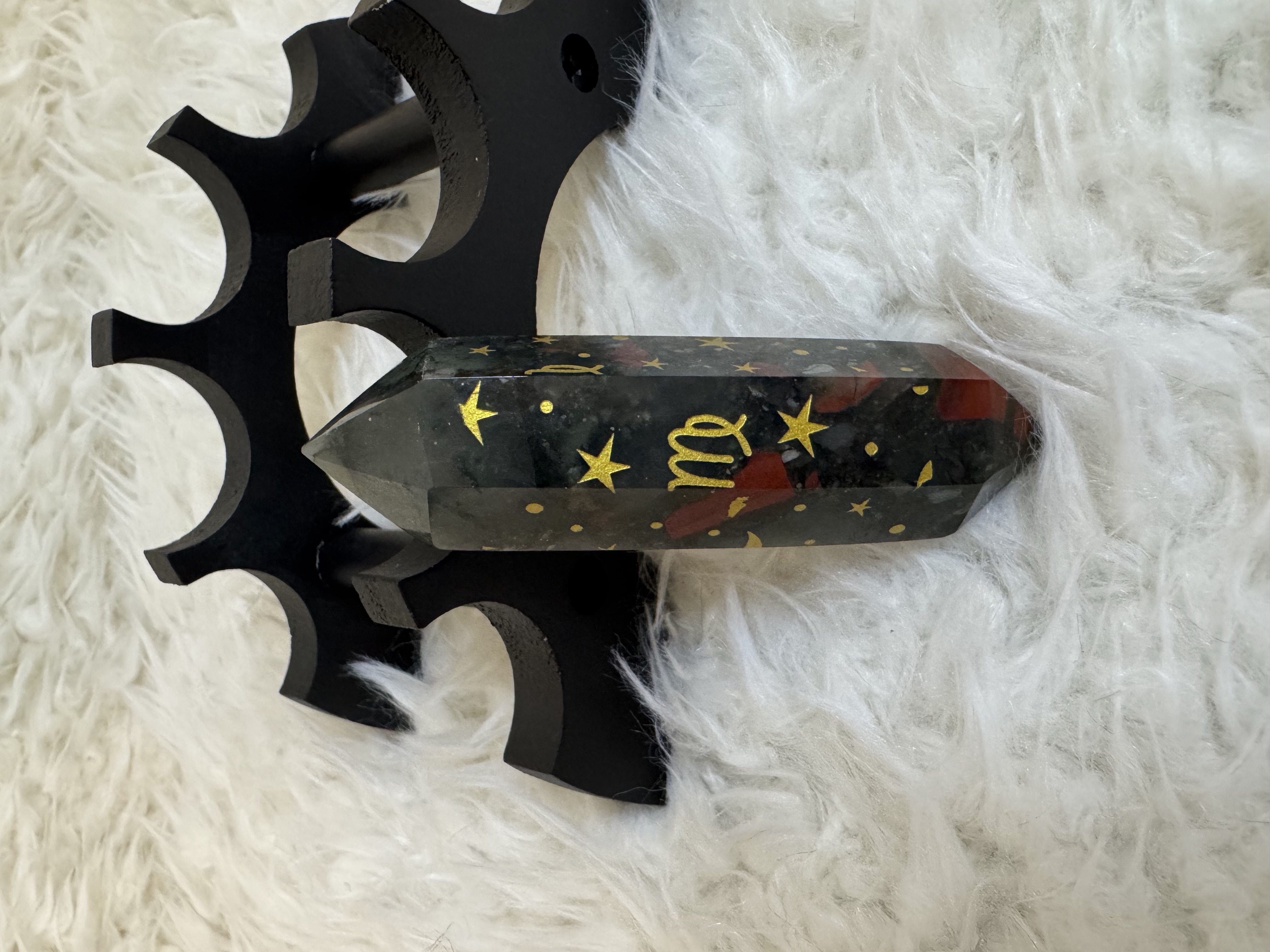 African Bloodstone Virgo Wand 3.48 inches 