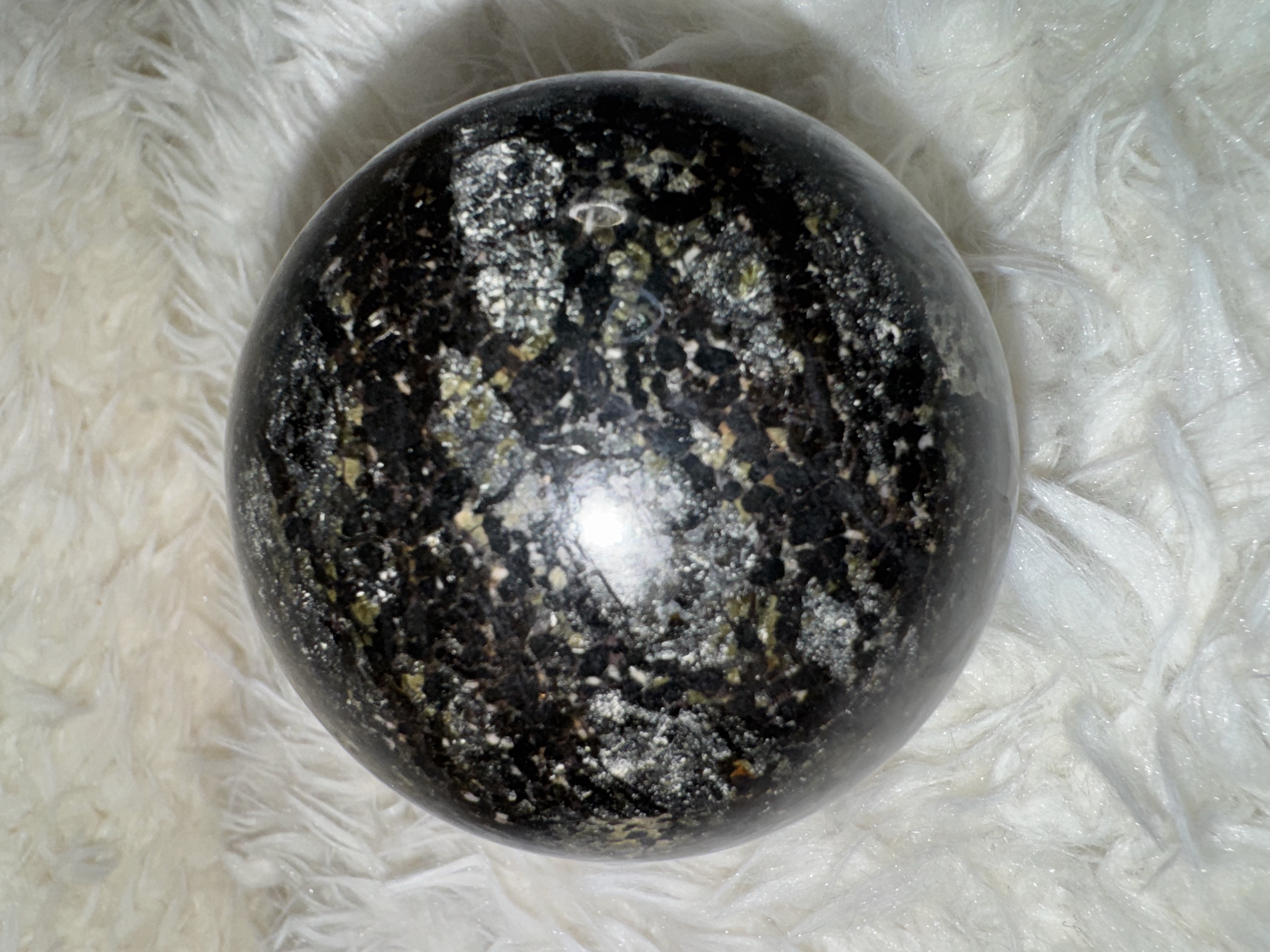 Ancient Wisdom and Protection Nuummite Sphere 2.80 inches 