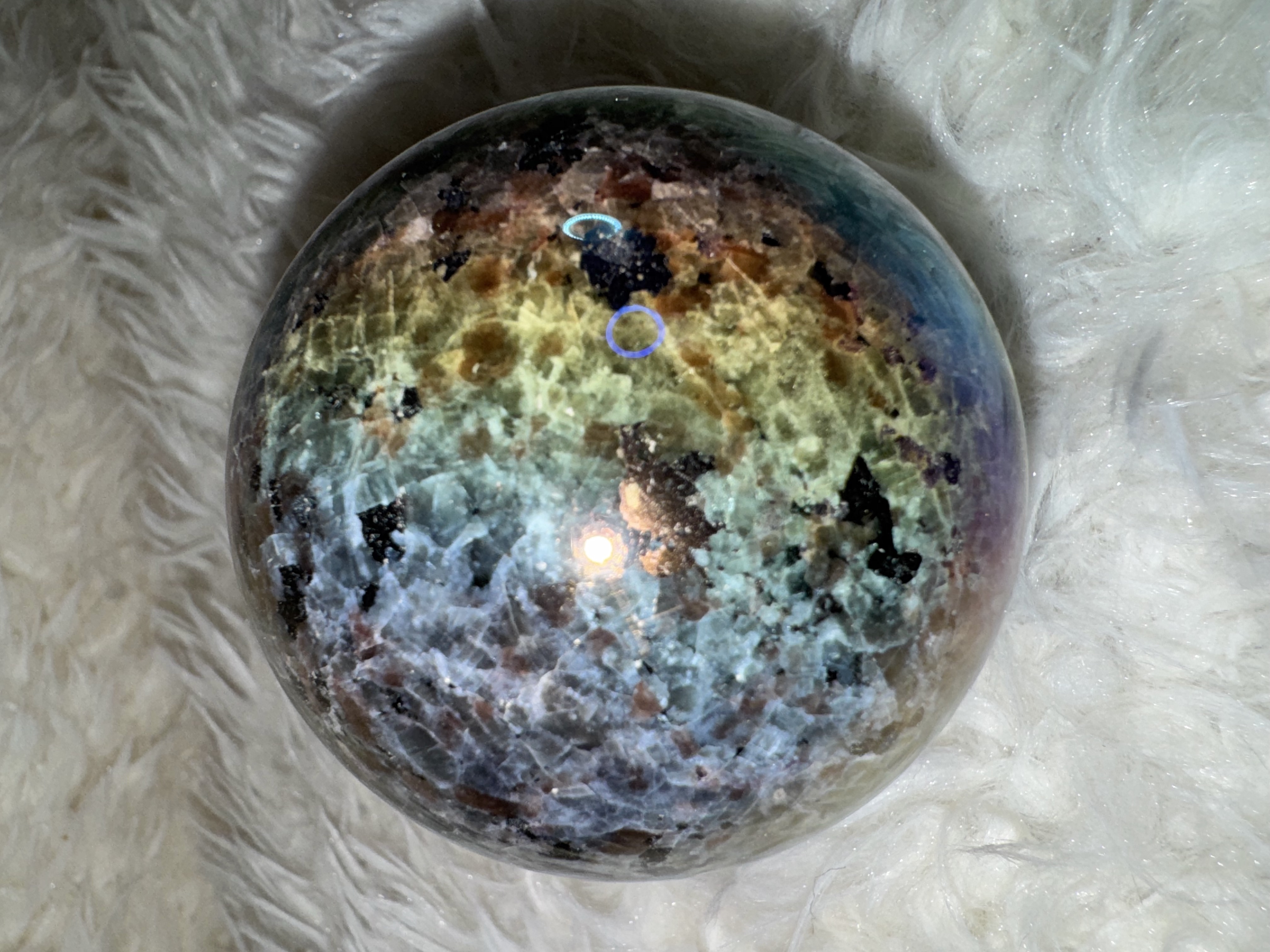 Angel Aura Fluorescent Sodalite Sphere 2.46 inches