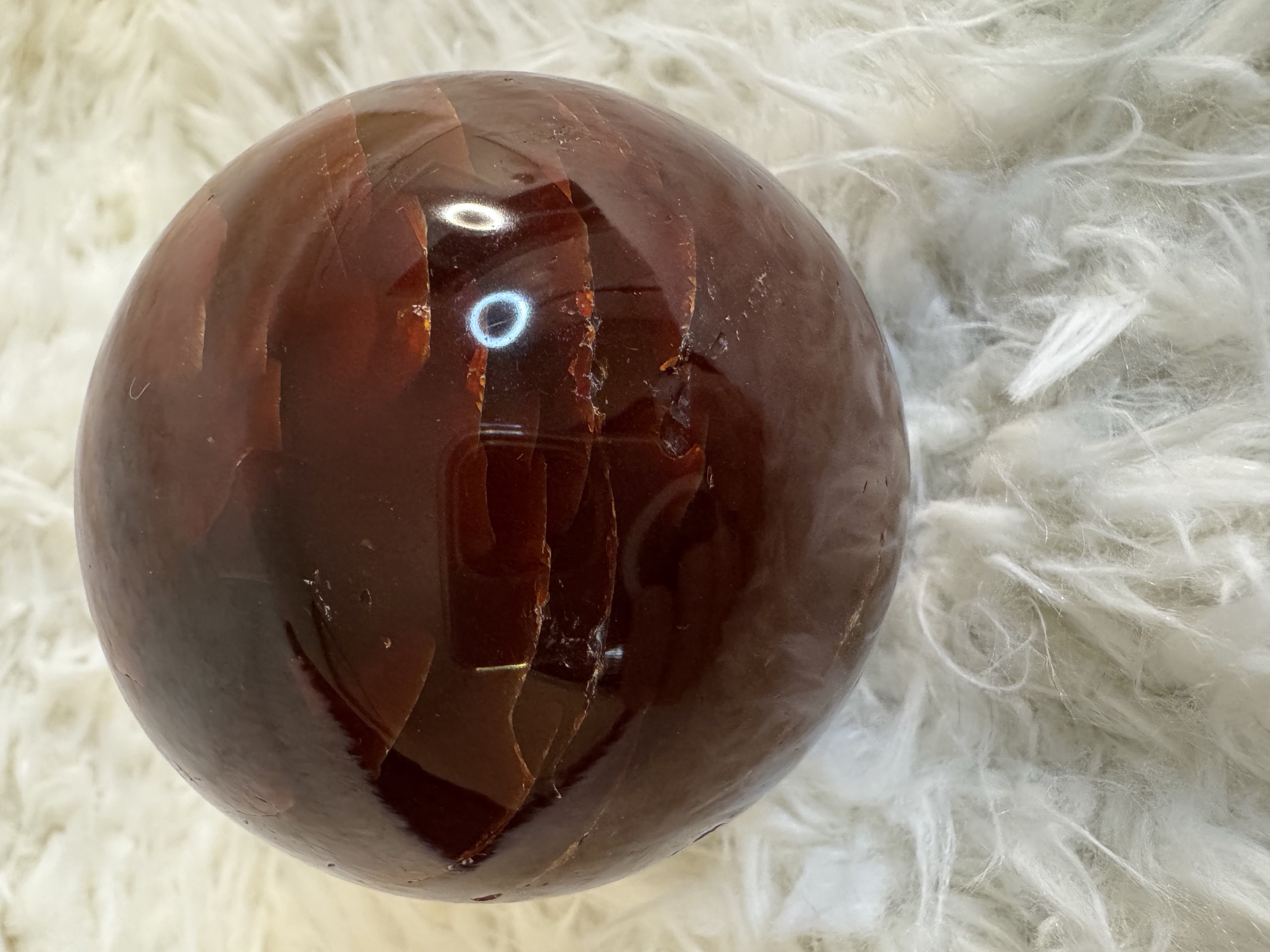 Carnelian Agate Sphere 2.90 inches