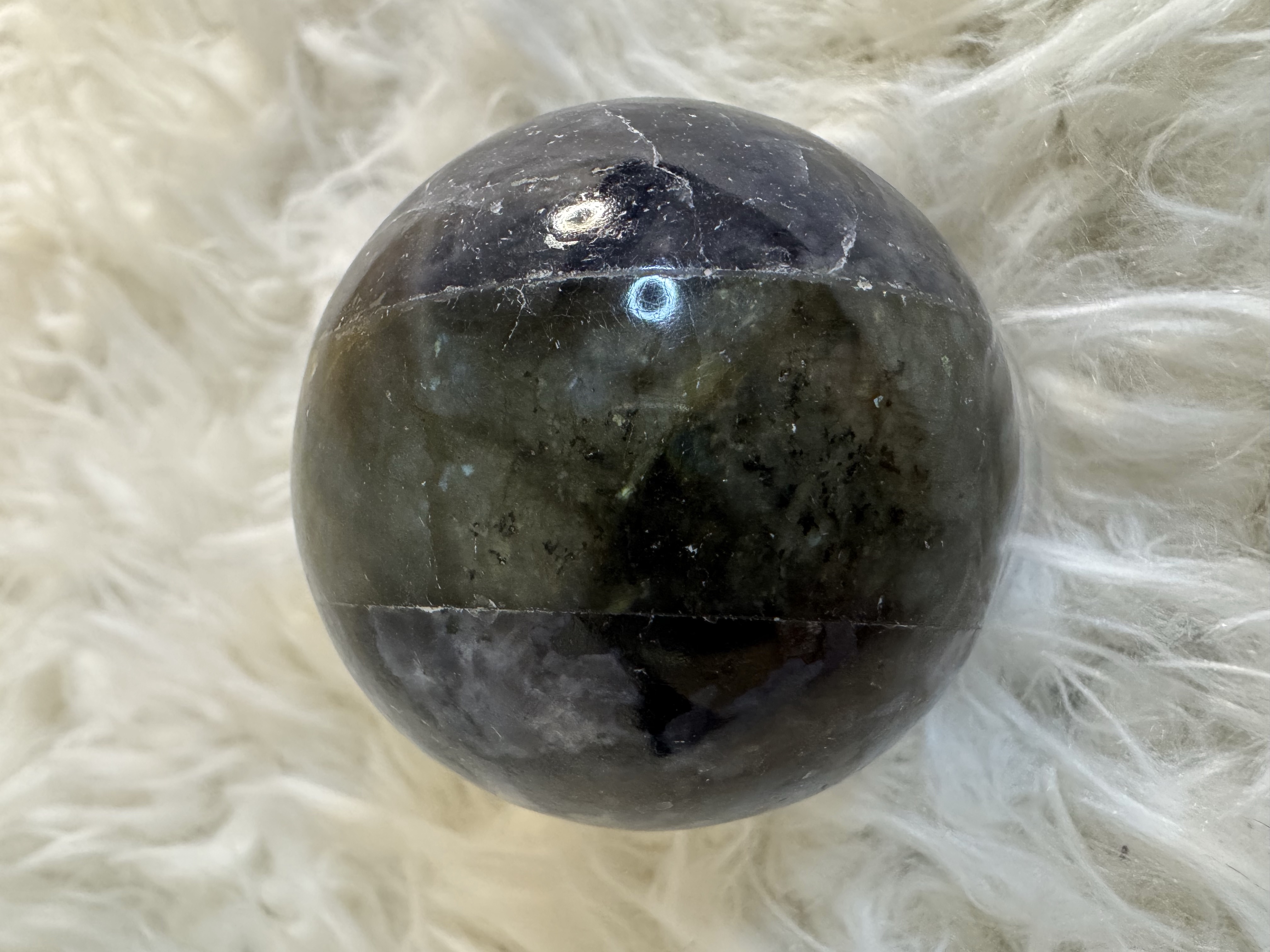 Triple Bonded Sphere; Merlinite, Iolite and Labradorite 1.90 inches