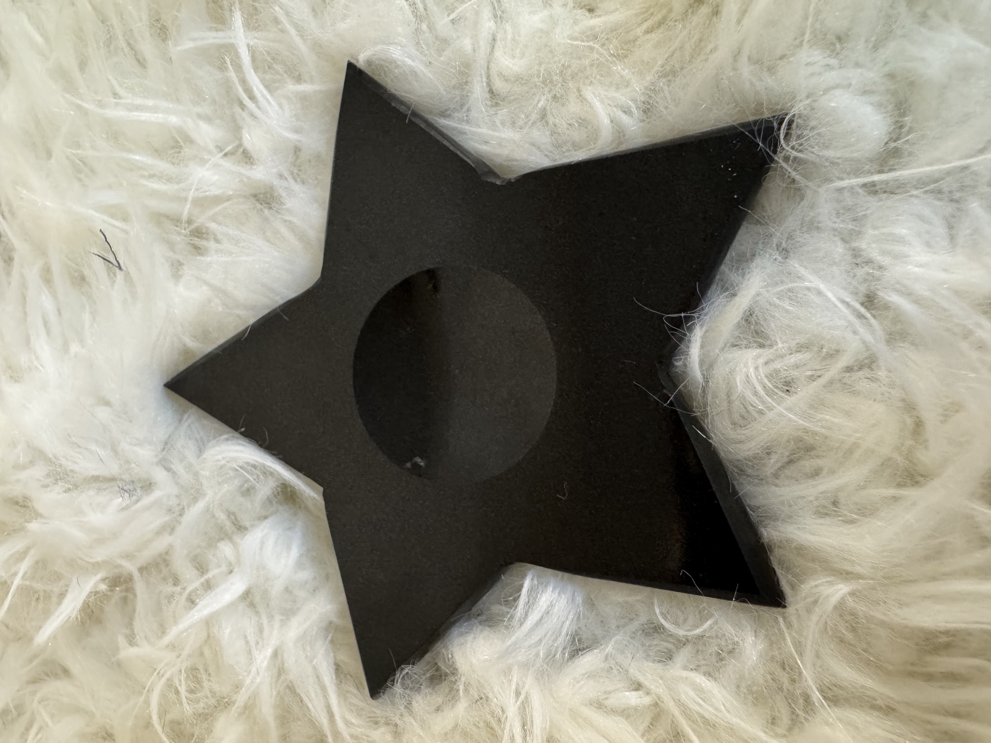 Black Agate Star Shaped Sphere Stand  3.31inches