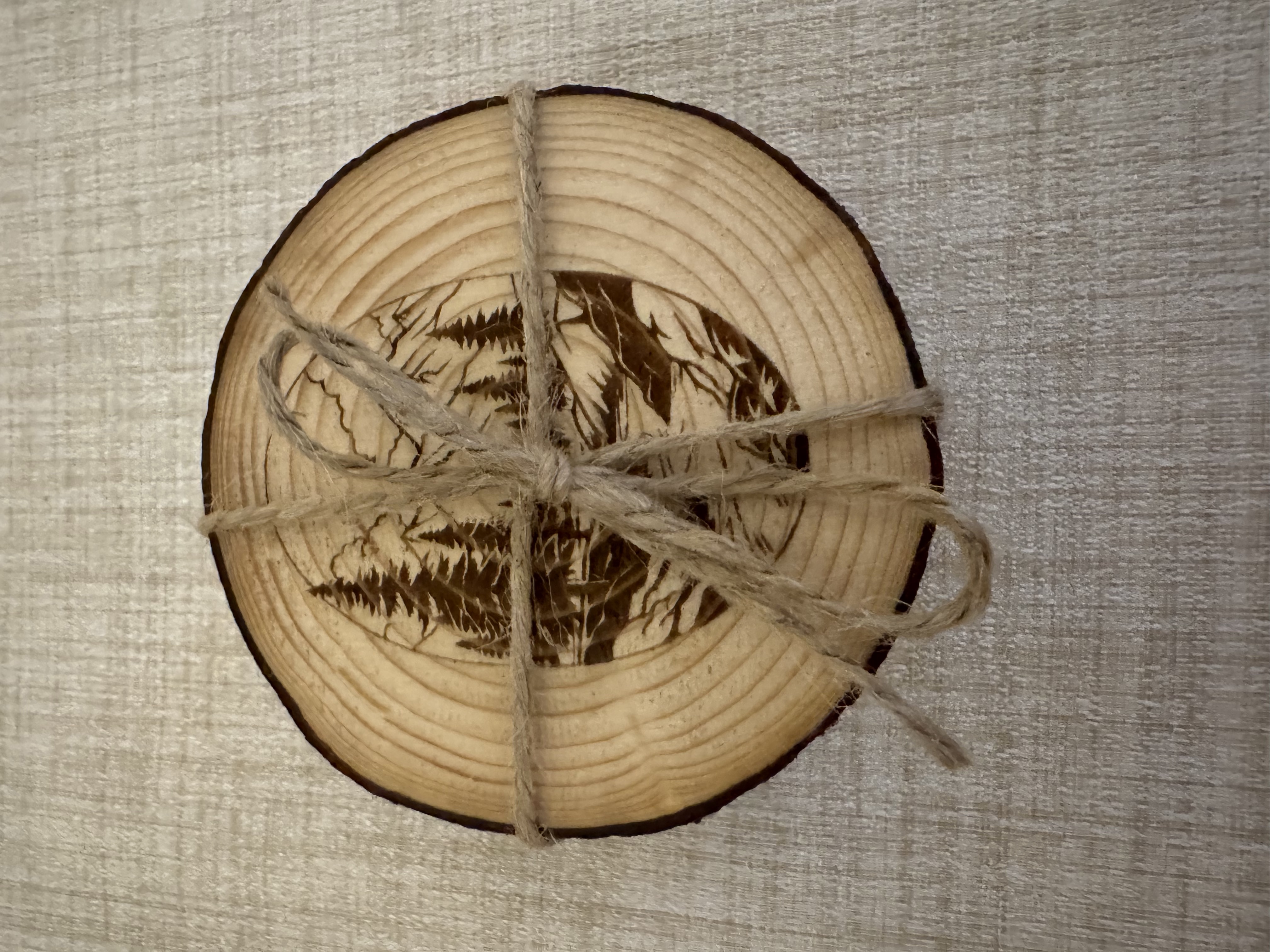 Customized Laser Engraved Pine Coasters - Wilderness River - Set of 4 