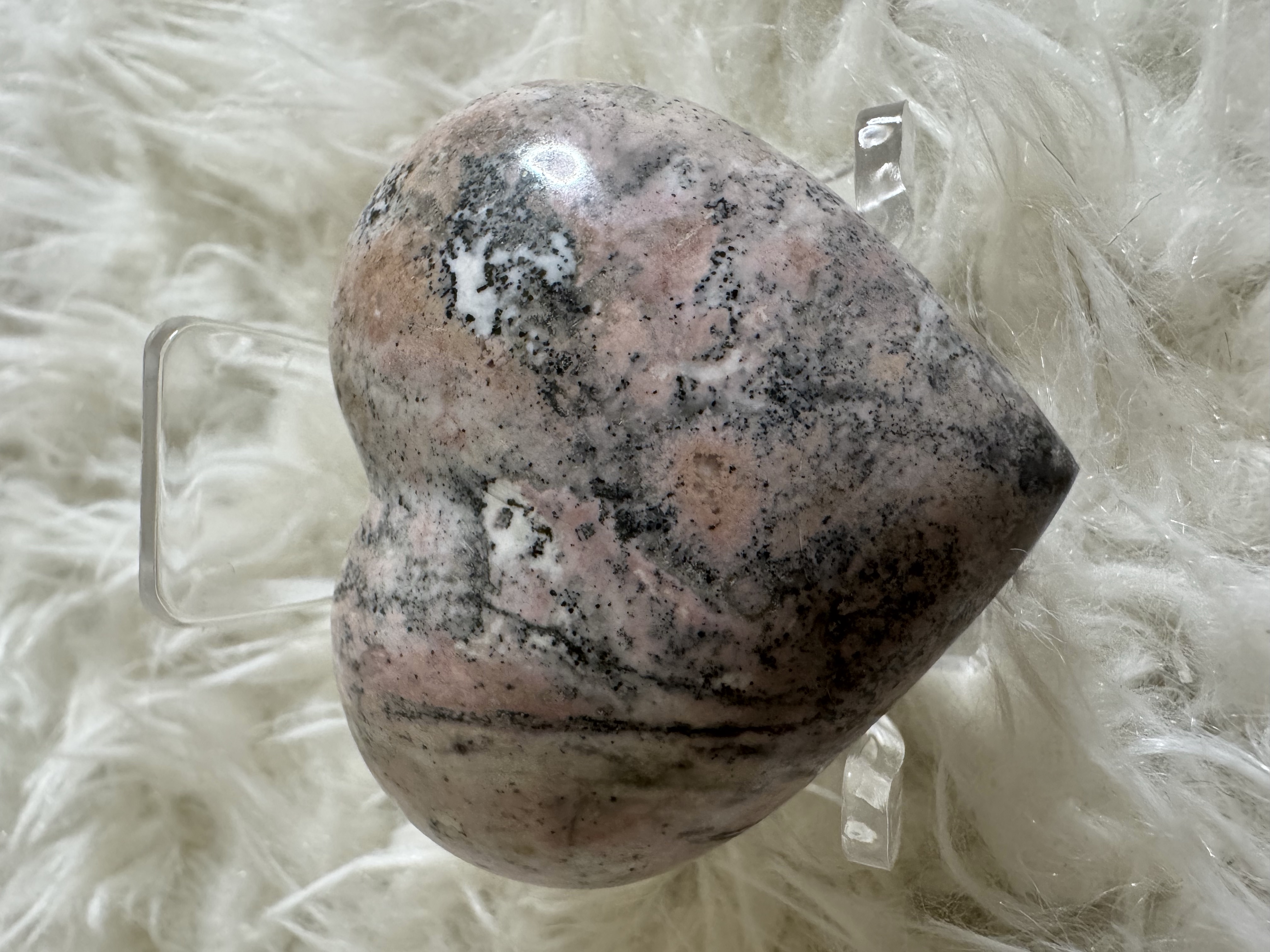 Dendritic Pink Opal Heart 