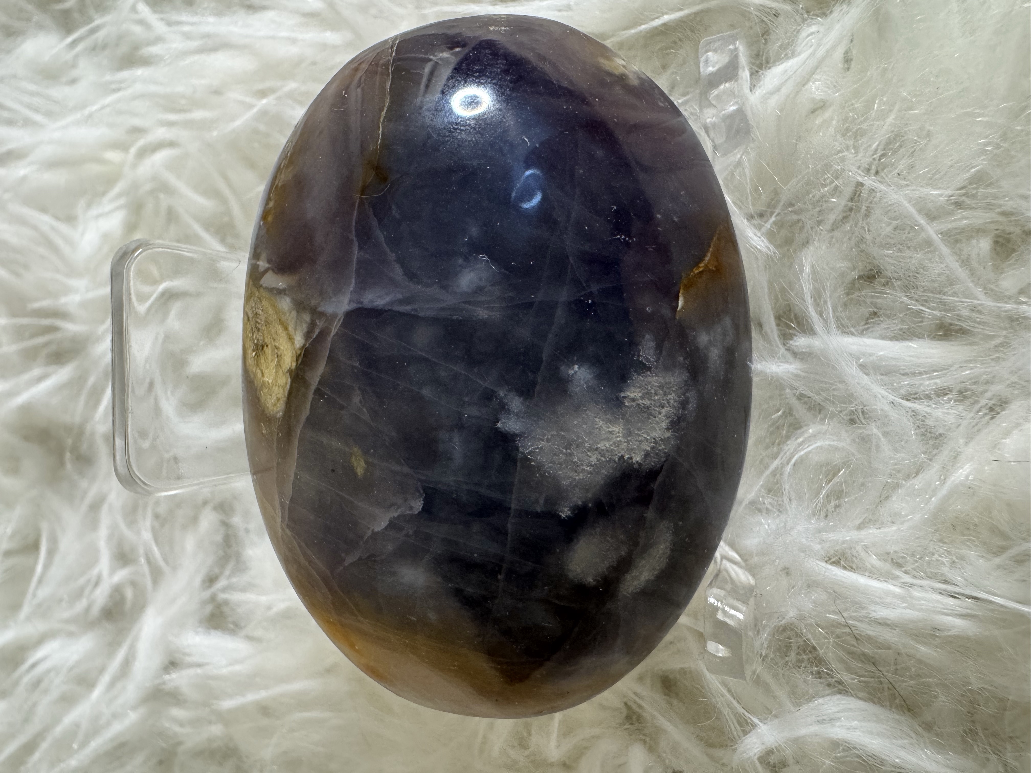 Purple Chalcedony Palm Stone 