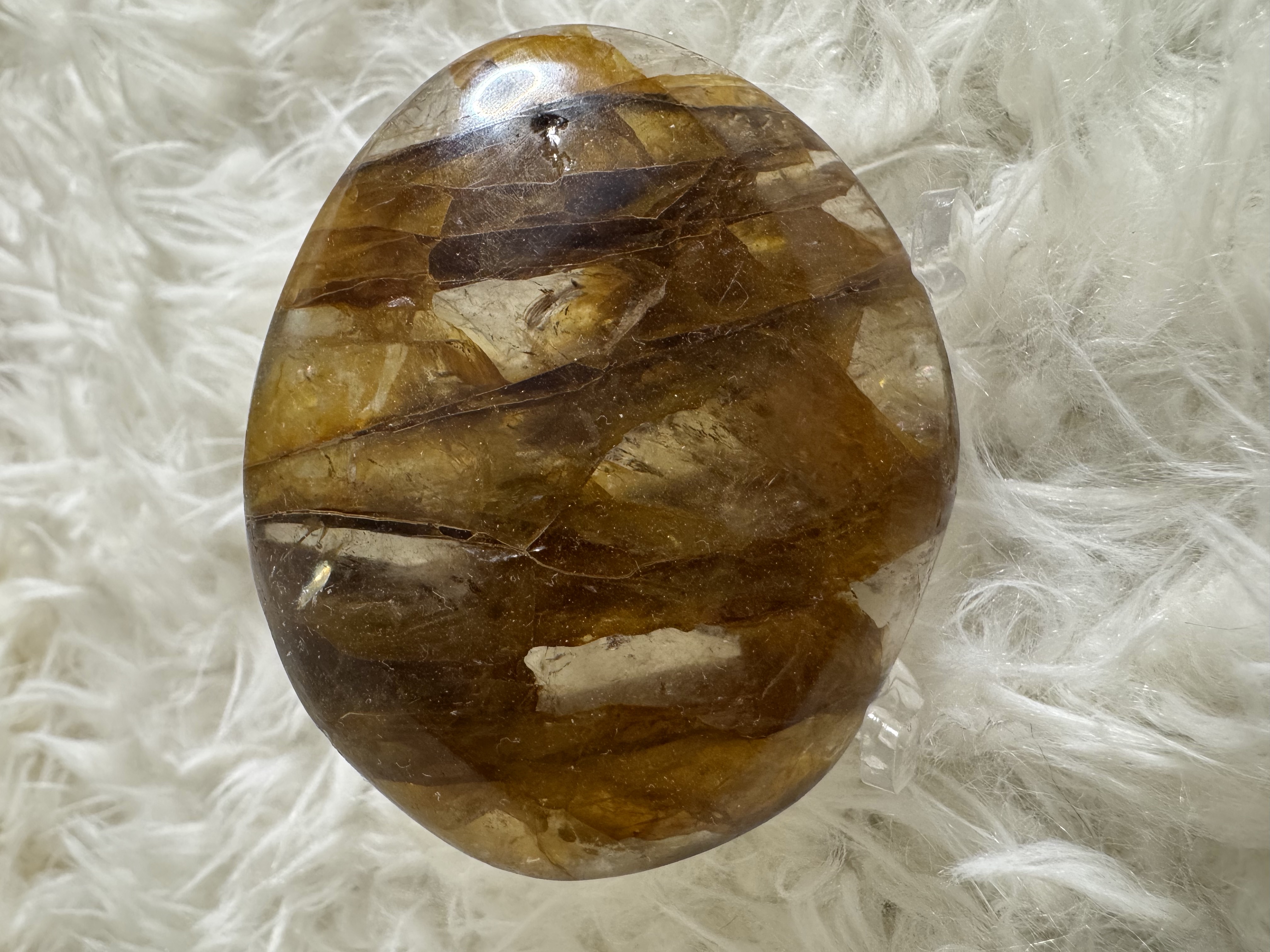 Yellow Fluorite Prosperity Palm Stone