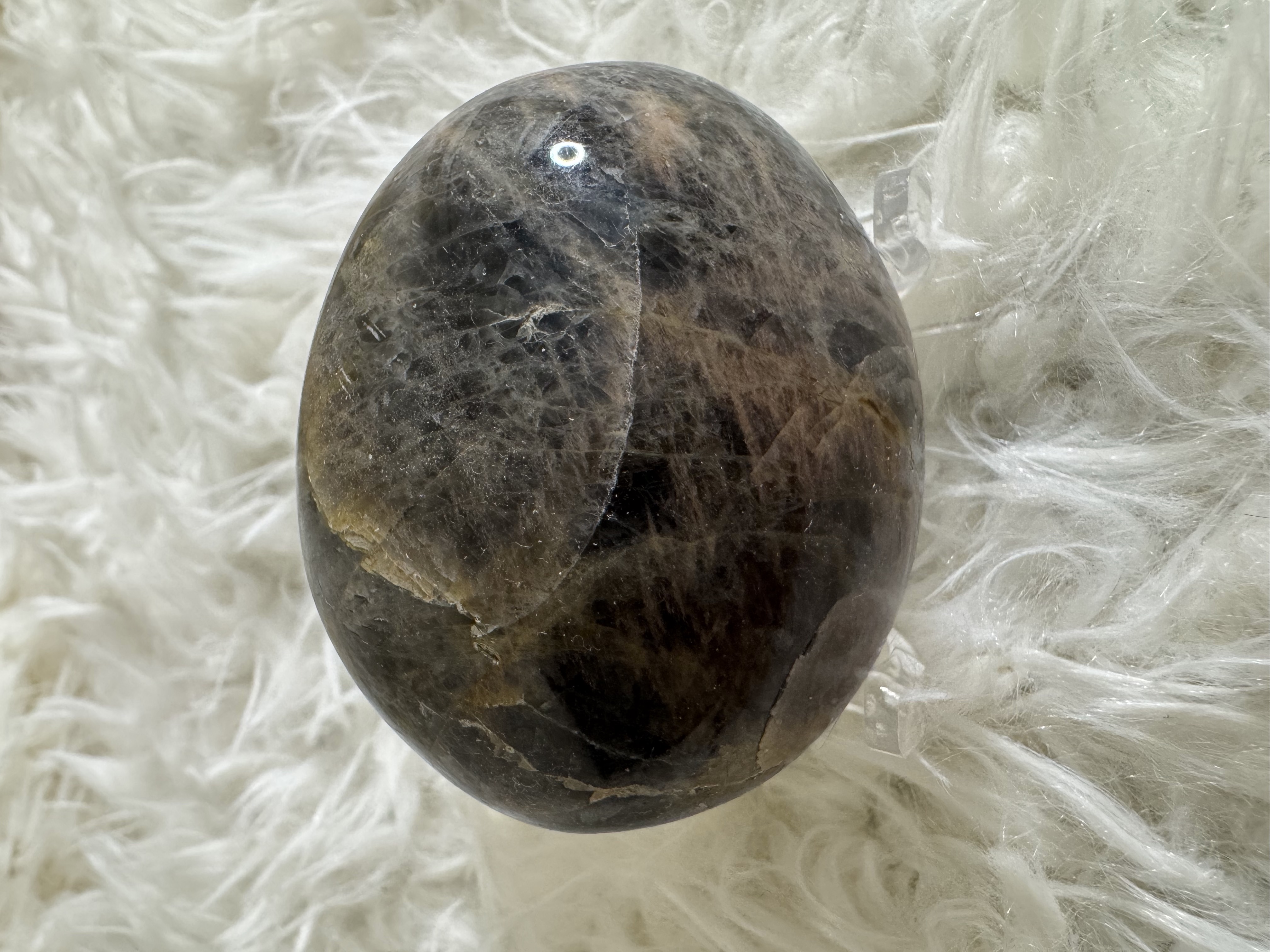 Black Moonstone Intention Setting Palm Stone 