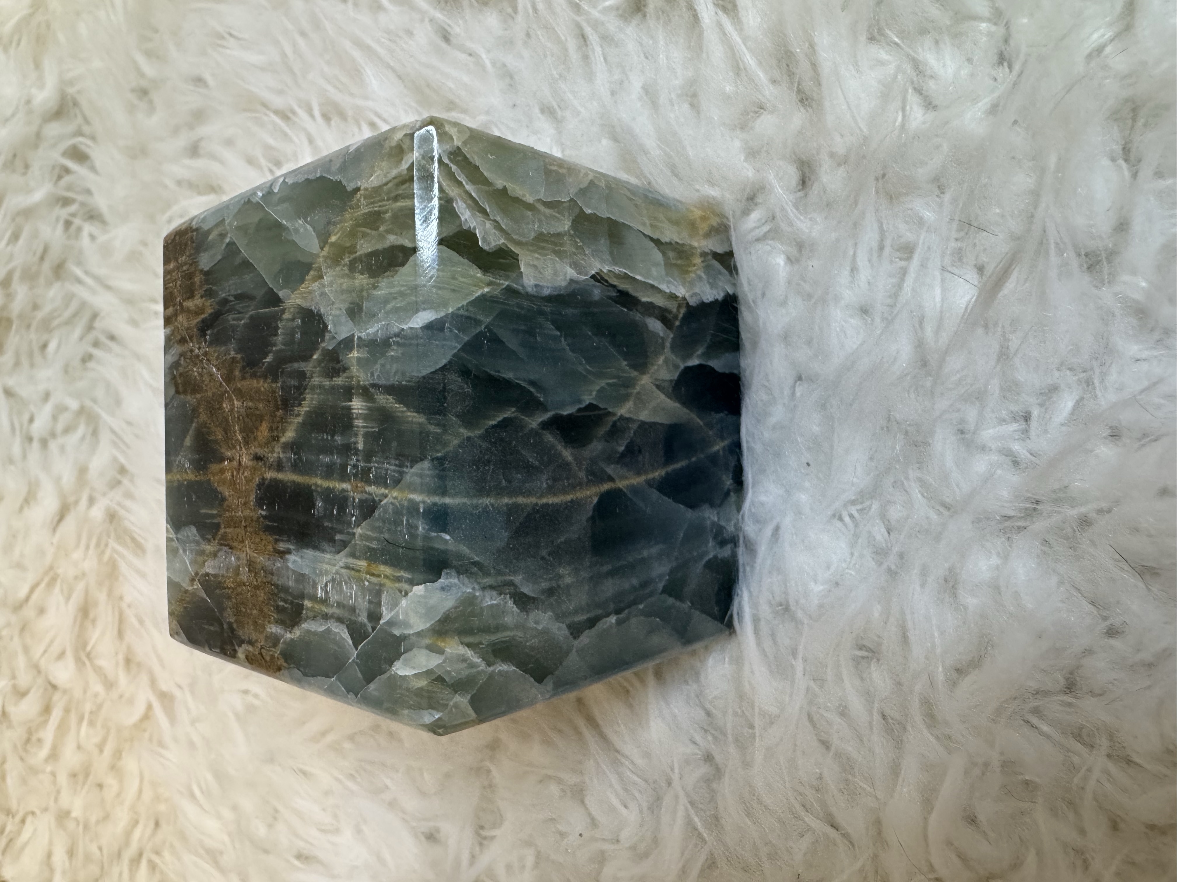 Lemurian Blue Calcite Emotional Healing Cube 
