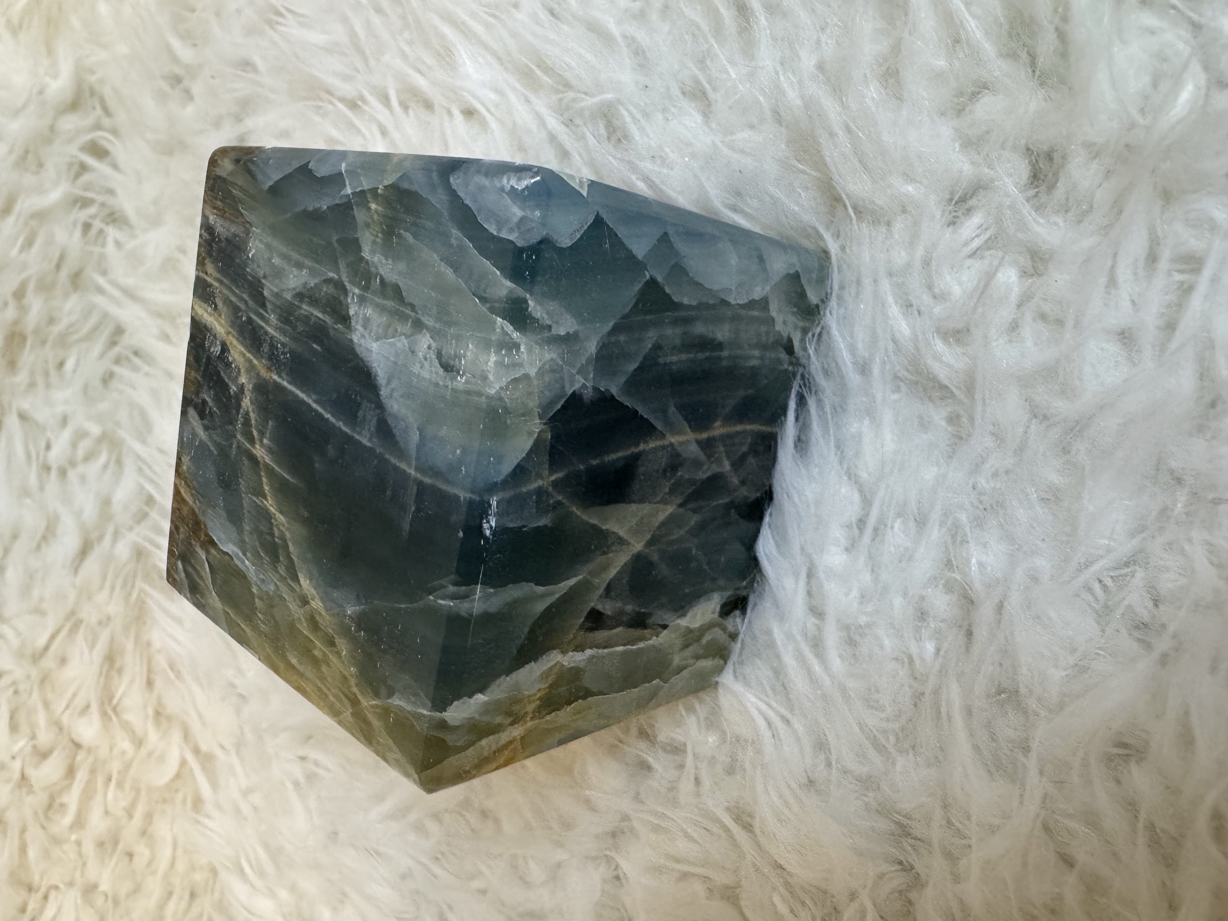 Lemurian Blue Calcite Emotional Healing Cube 