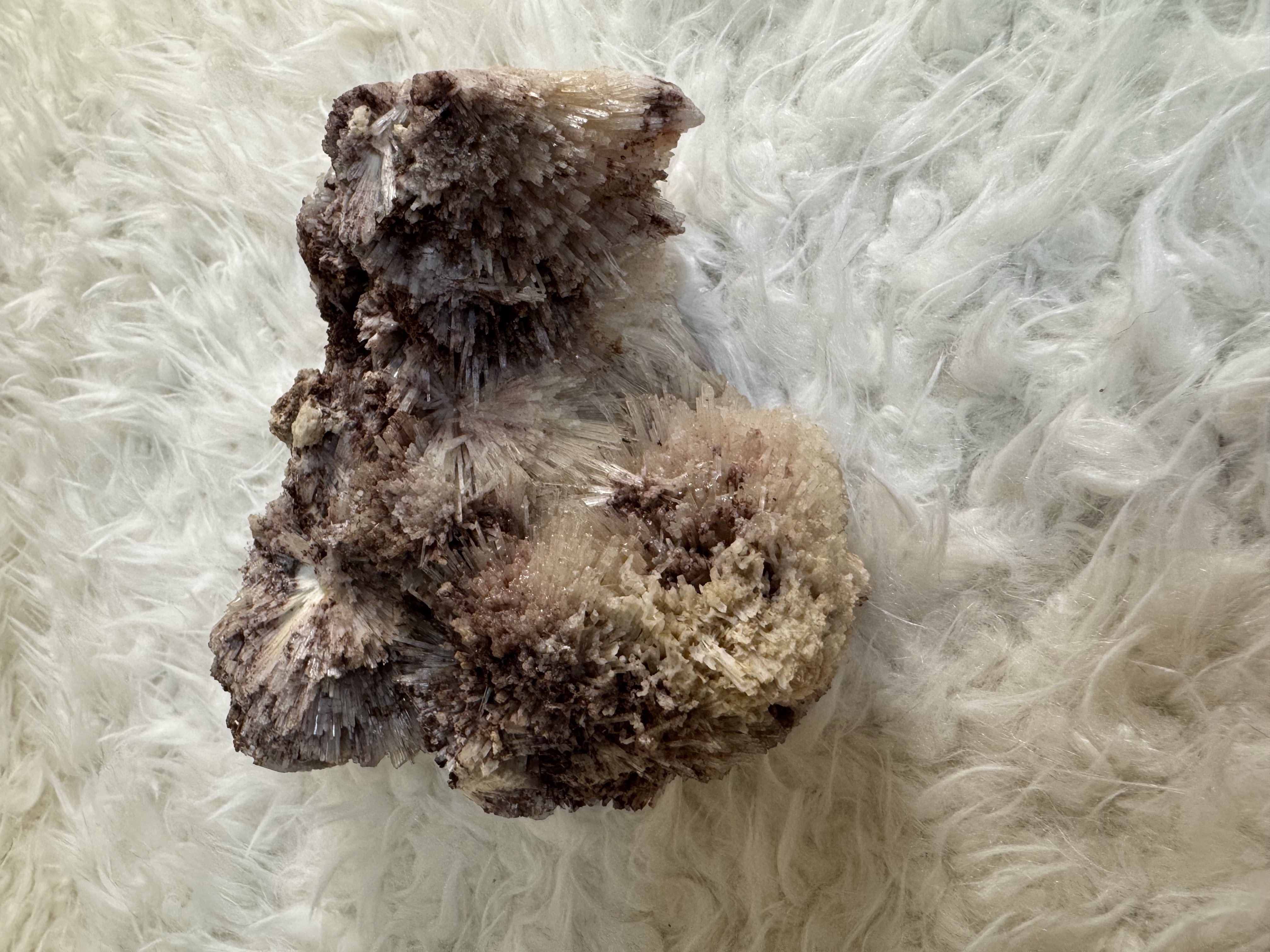 Red and White Scolecite Spiritual Strength Cluster 