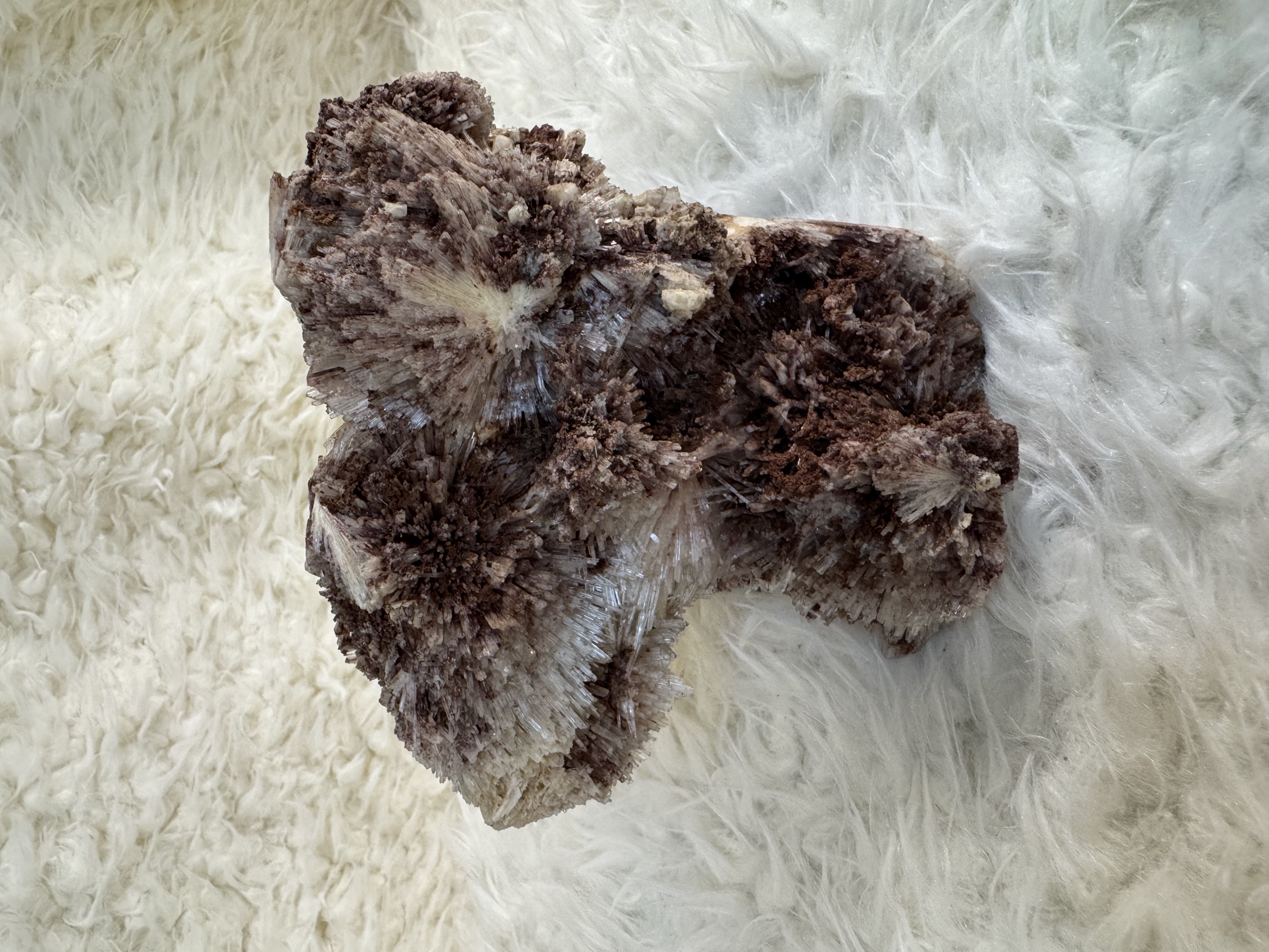 Red and White Scolecite Spiritual Strength Cluster 