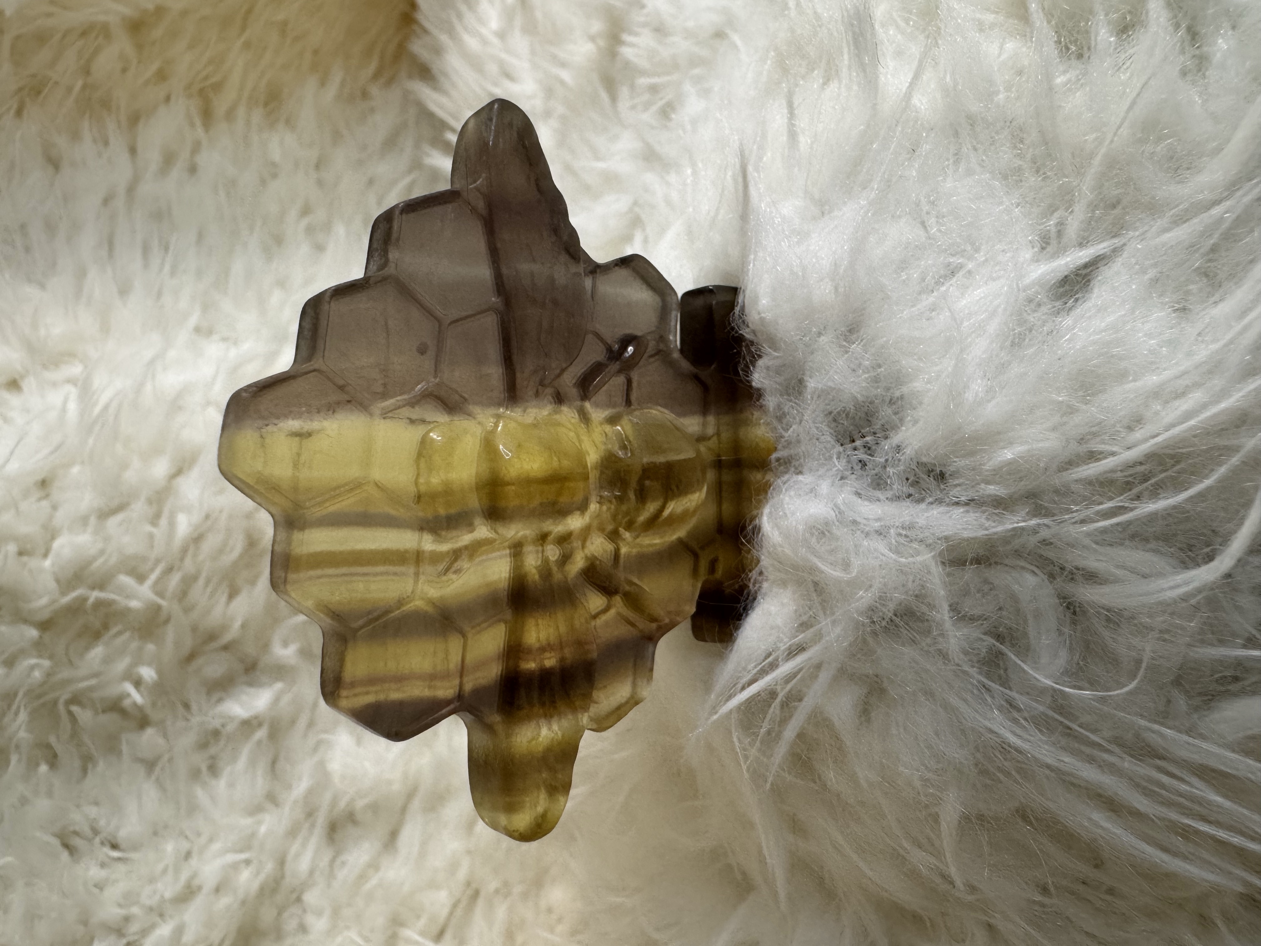 Yellow and Purple Fluorite Bee Sweetness on Your Soul Path 