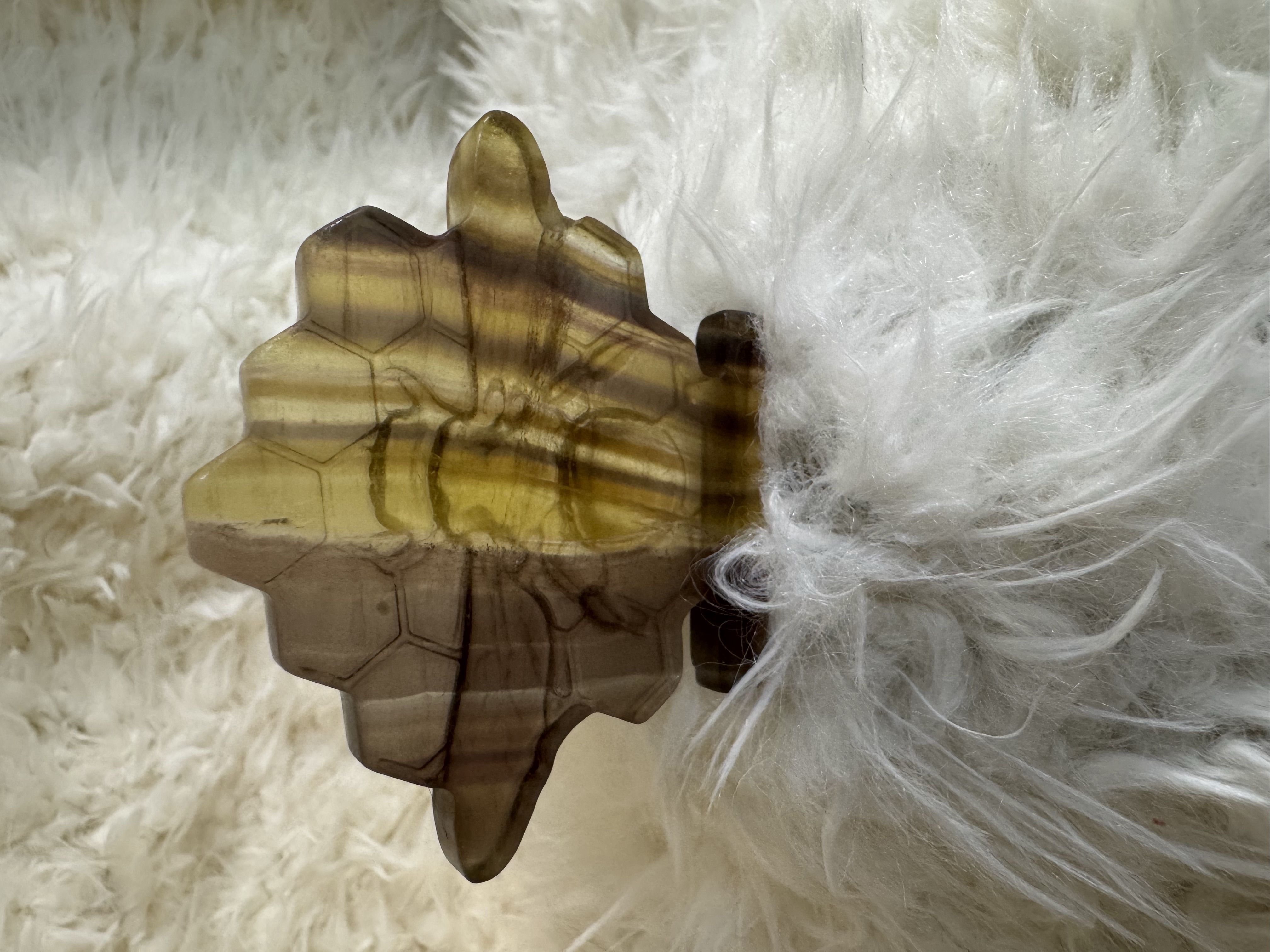 Yellow and Purple Fluorite Bee Sweetness on Your Soul Path 