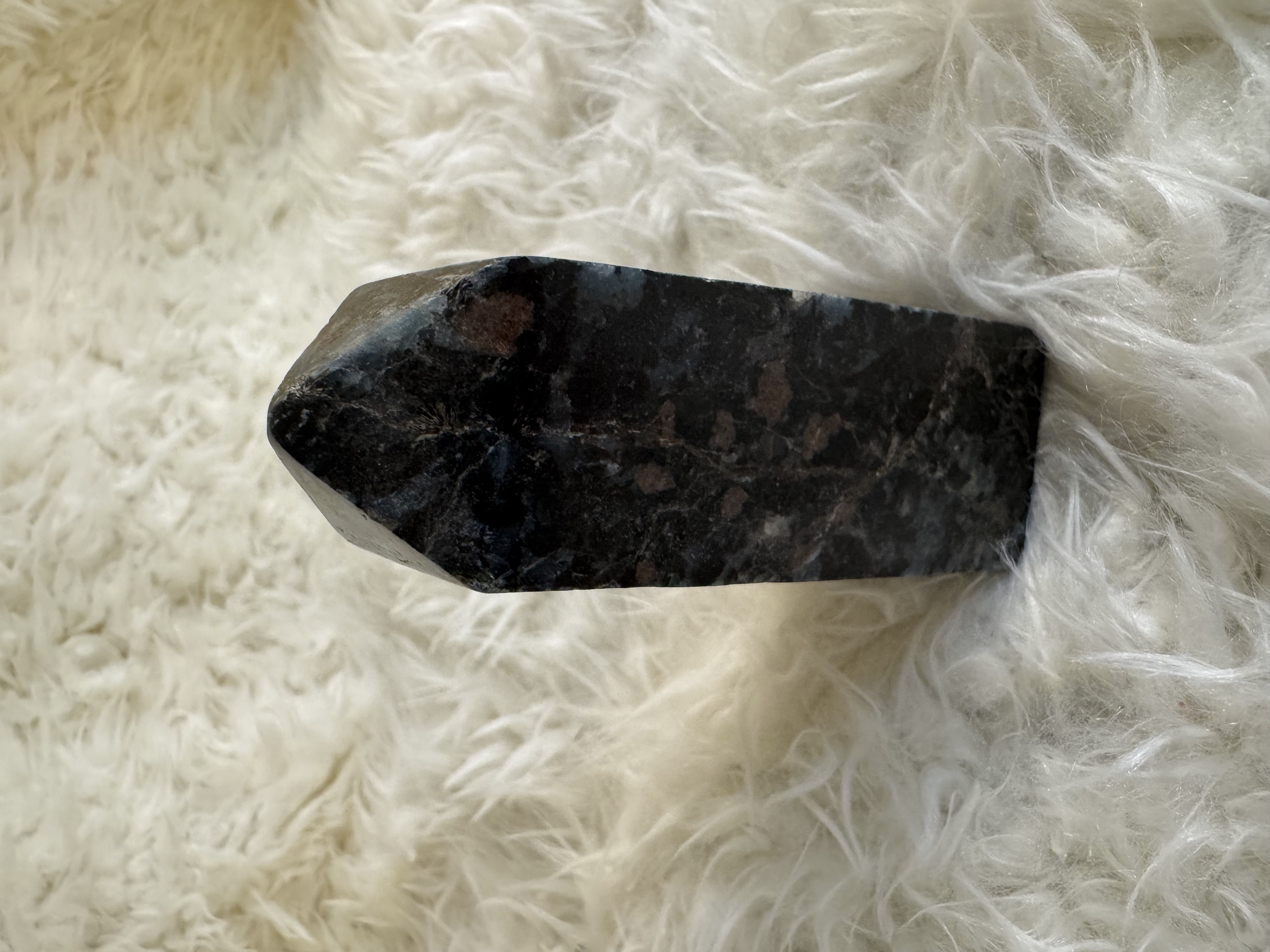 Blue Kyanite with Garnet in Hornblende Obelisk