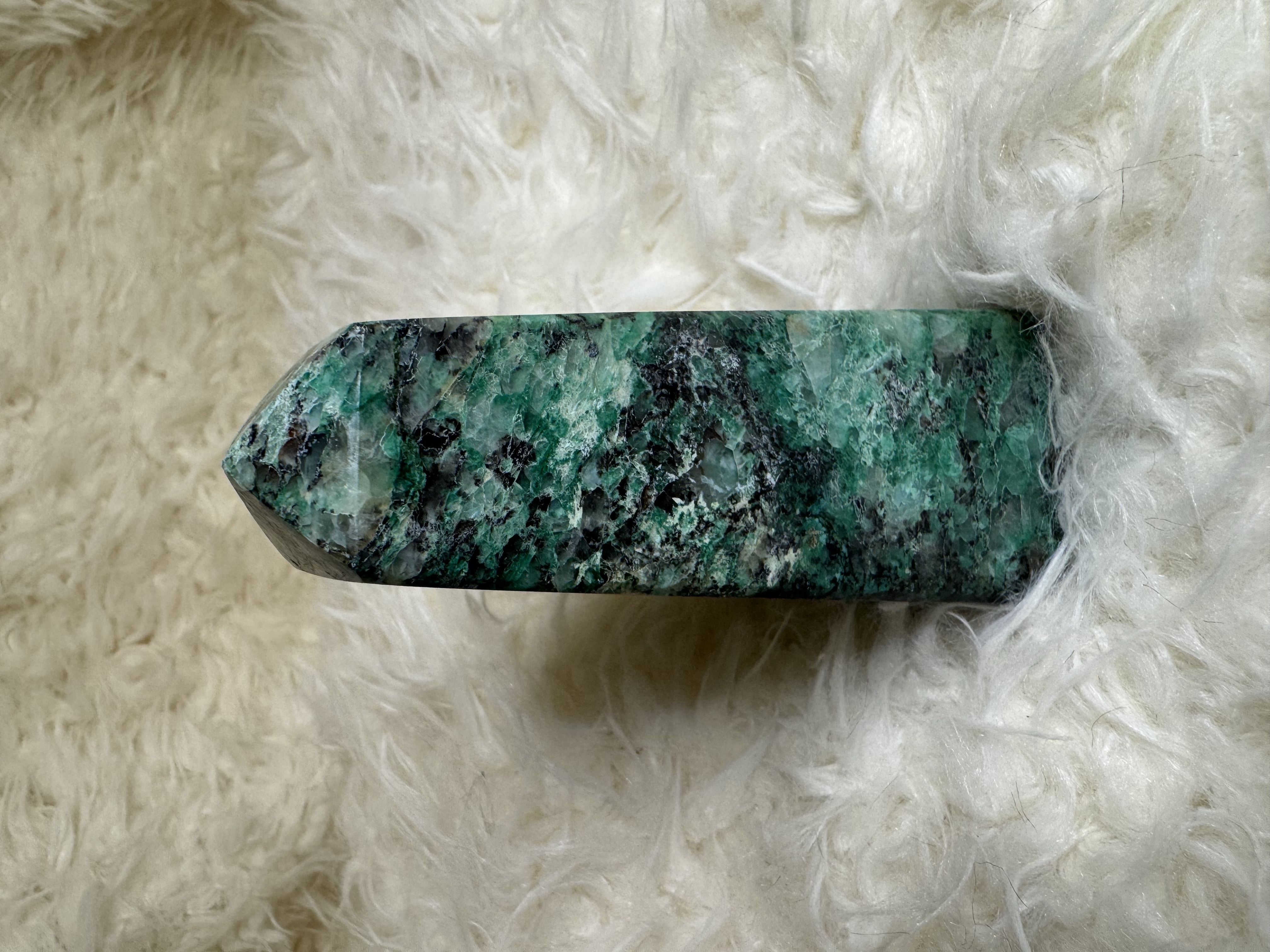 Verdelite in Quartz, Cleavelandite and Mica Matrix Obelisk