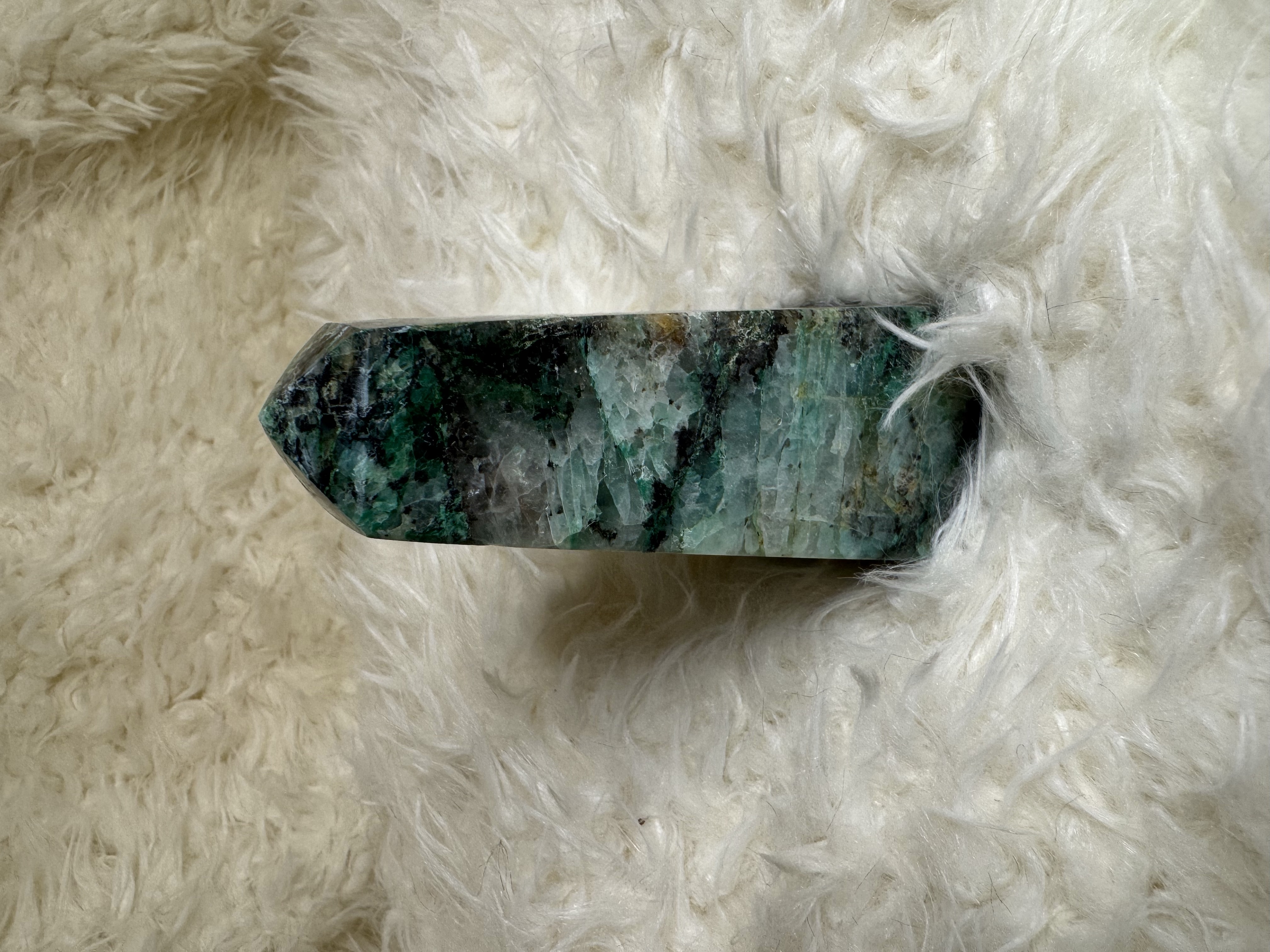 Verdelite in Quartz, Cleavelandite and Mica Matrix Obelisk