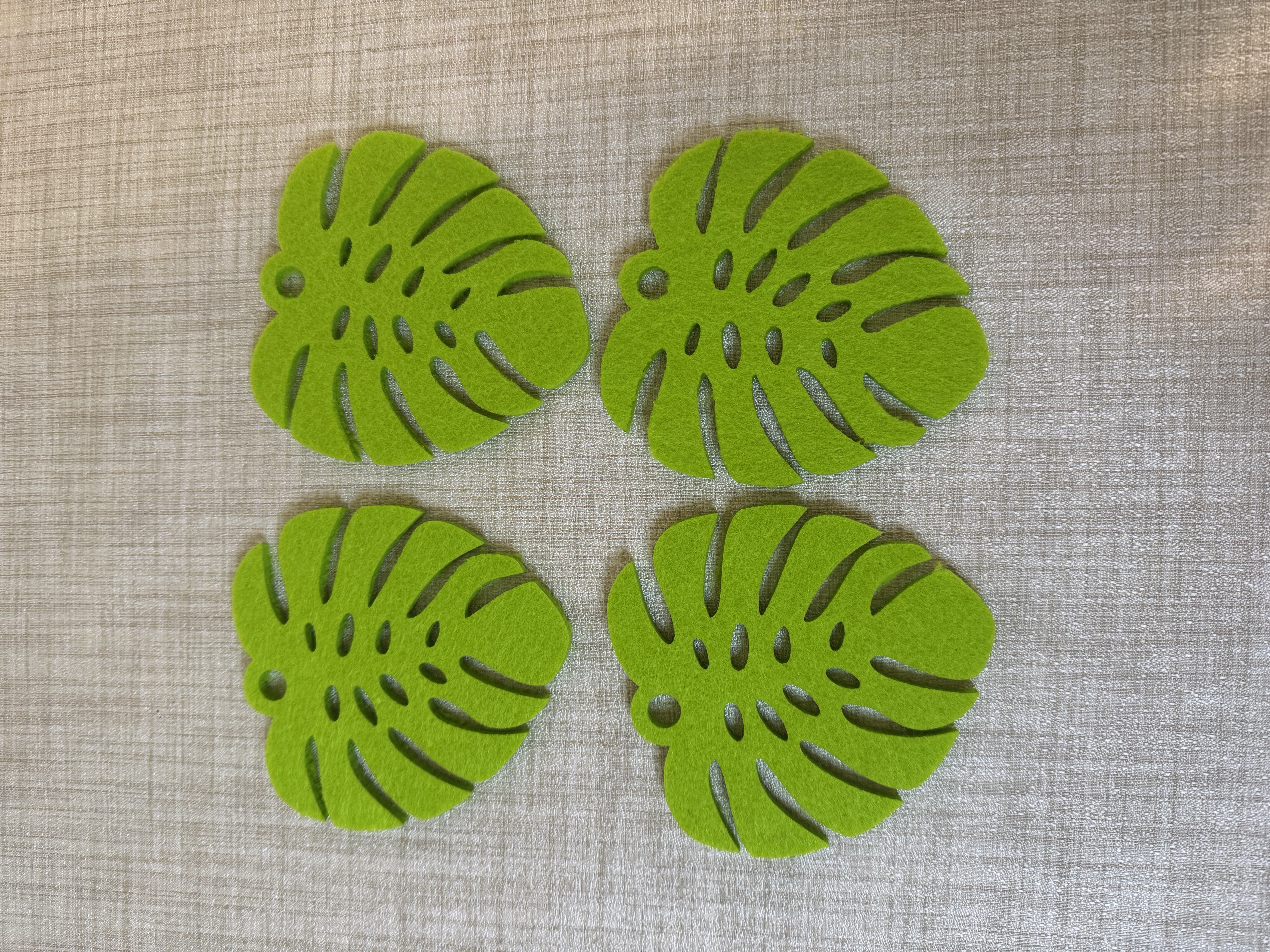 Customized Laser Cut Coaster Set - Leaves set of 4