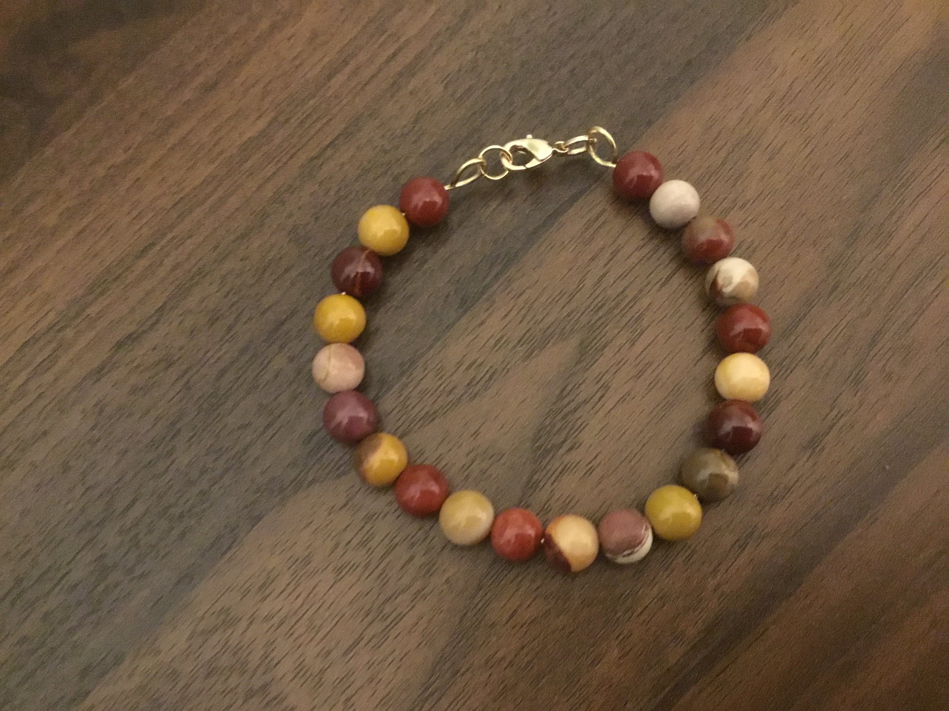 Mookaite Lobster Claw Bracelet 7.5 in 