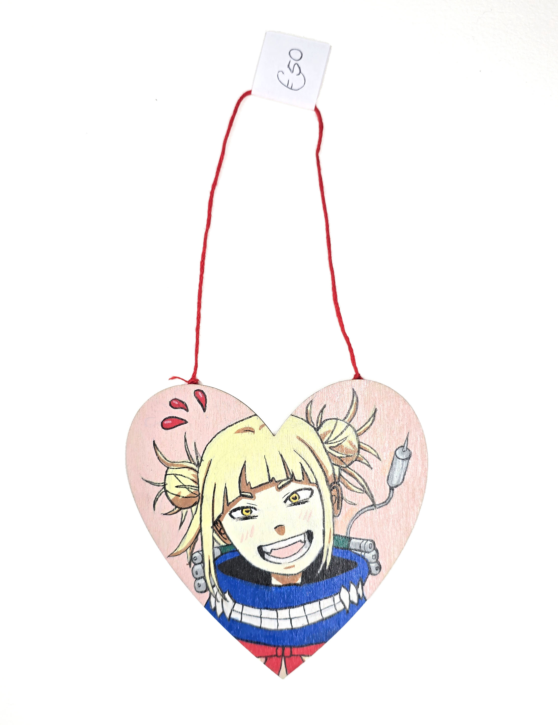 Himiko, Original art on wood - Wooden, hanging wall art heart