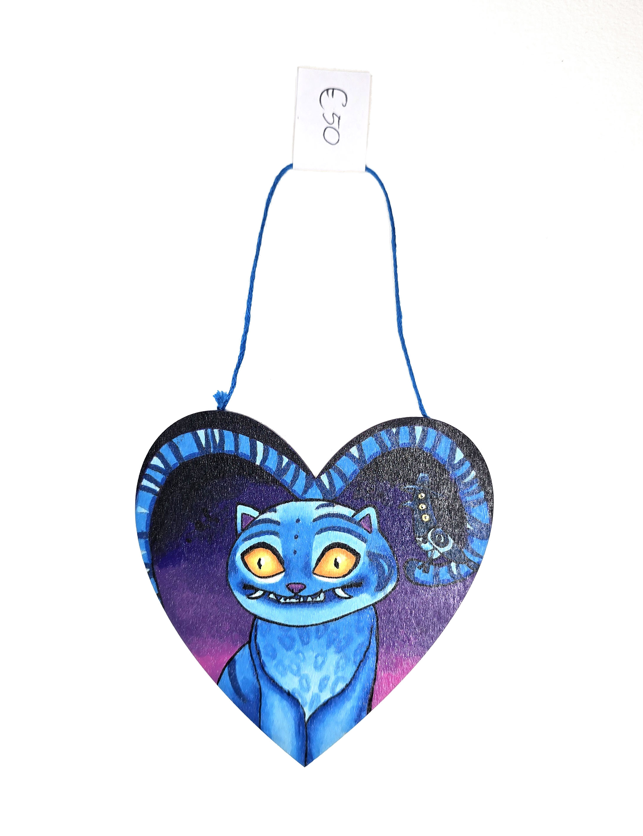 Derpy and Sussy,  Original art on wood - Wooden, hanging wall art heart