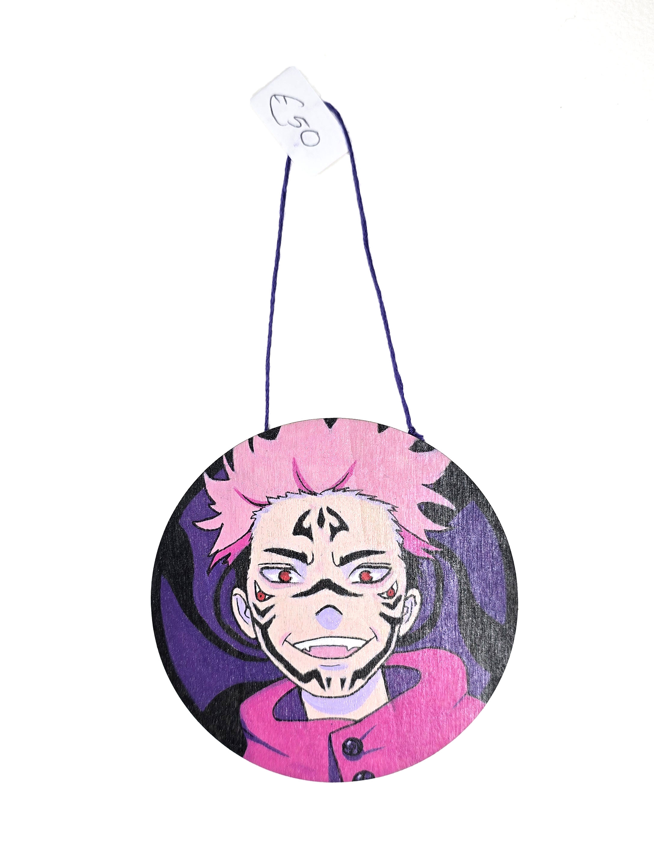 Sakuna, Original art on wood - Wooden, hanging wall art heart